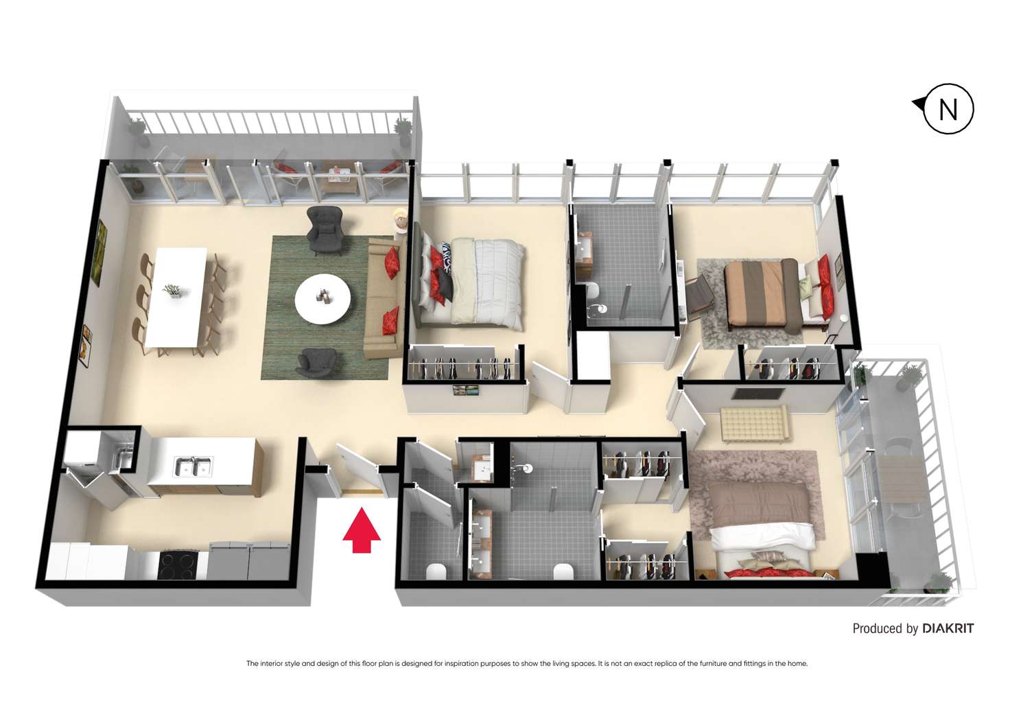 Floorplan of Homely apartment listing, 3503/118 Kavanagh Street, Southbank VIC 3006