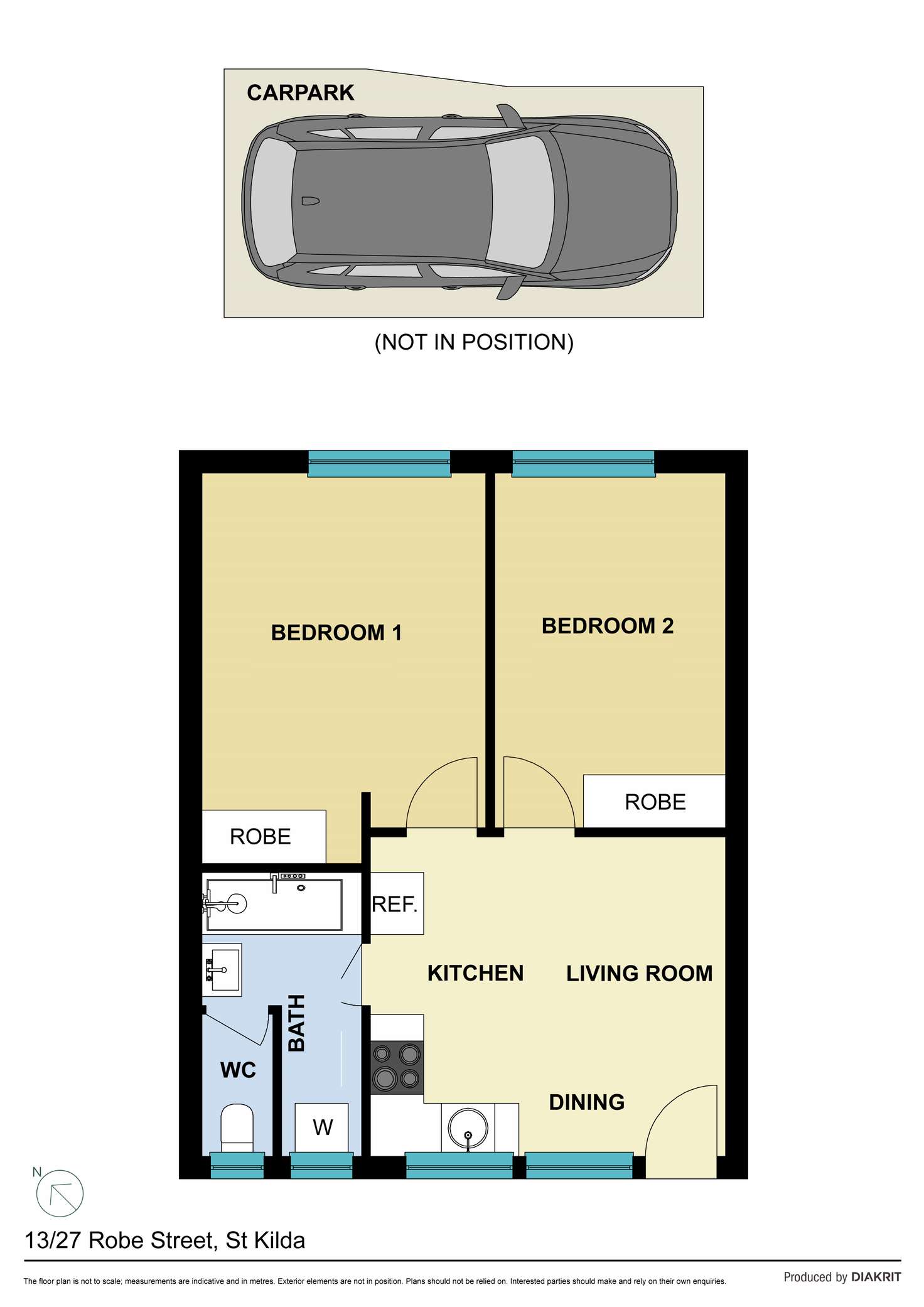 Floorplan of Homely apartment listing, 13/27 Robe Street, St Kilda VIC 3182