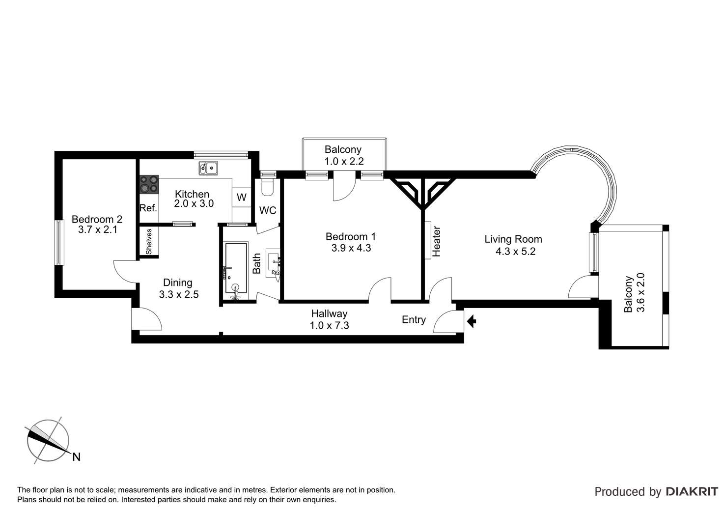 Floorplan of Homely apartment listing, 4/11 Wimmera Place, St Kilda VIC 3182