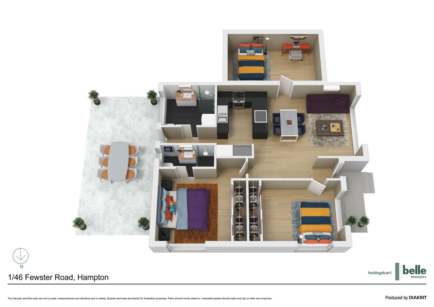 Floorplan of Homely unit listing, 1/46 Fewster Road, Hampton VIC 3188