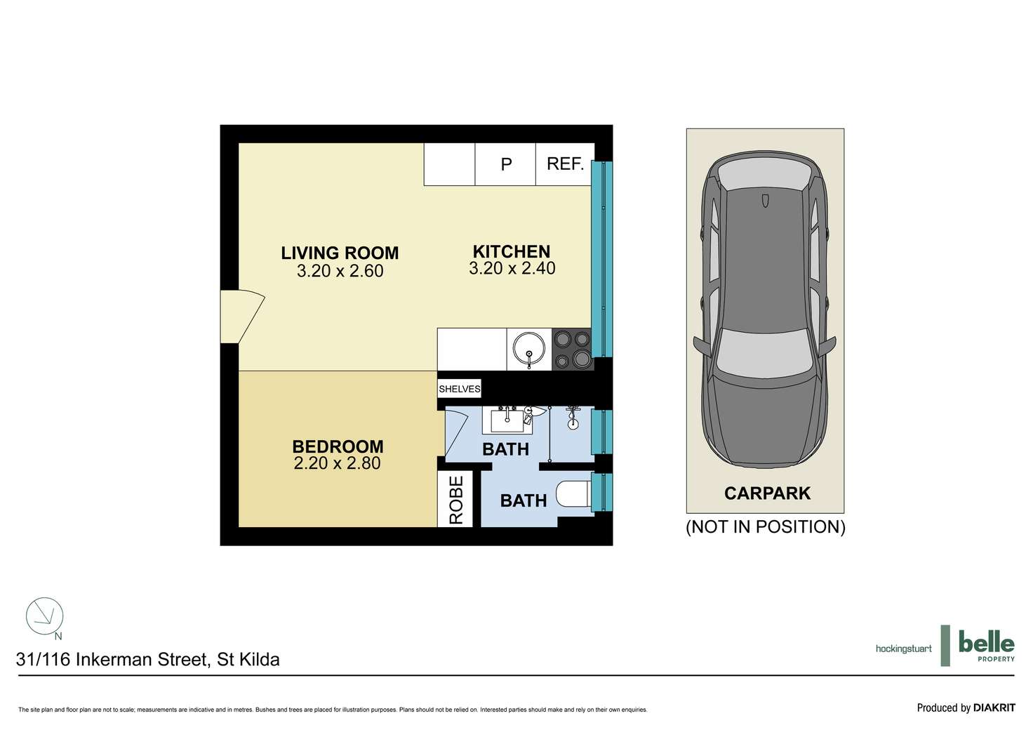 Floorplan of Homely studio listing, 31/116 Inkerman Street, St Kilda VIC 3182