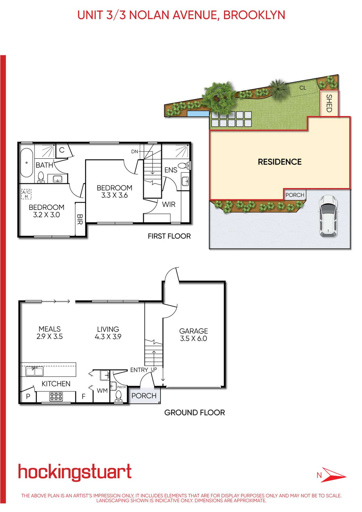 Floorplan of Homely townhouse listing, 2,3,4/3 Nolan Avenue, Brooklyn VIC 3012