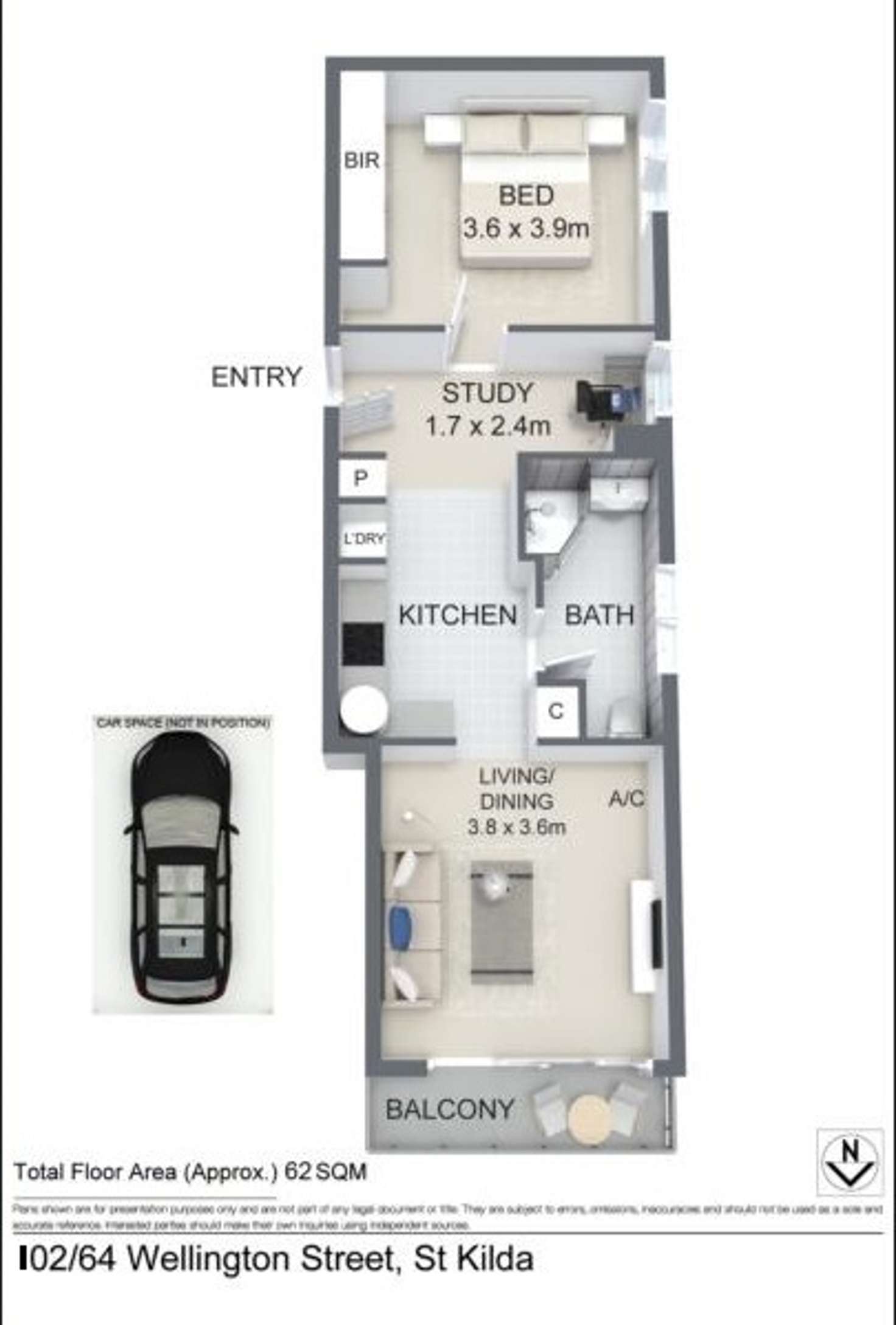 Floorplan of Homely unit listing, 102/64 Wellington Street, St Kilda VIC 3182