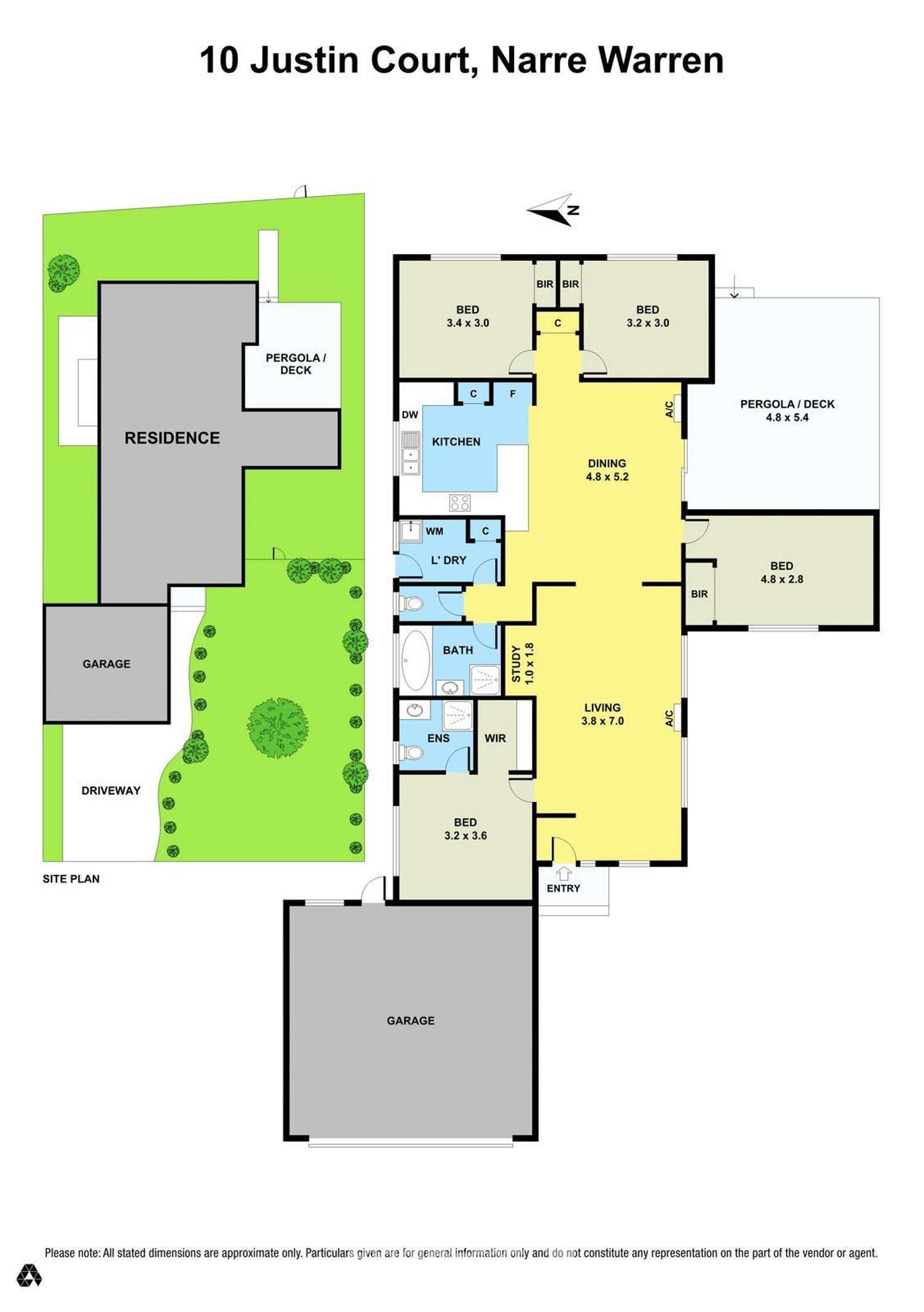 Floorplan of Homely house listing, 10 Justin Court, Narre Warren VIC 3805