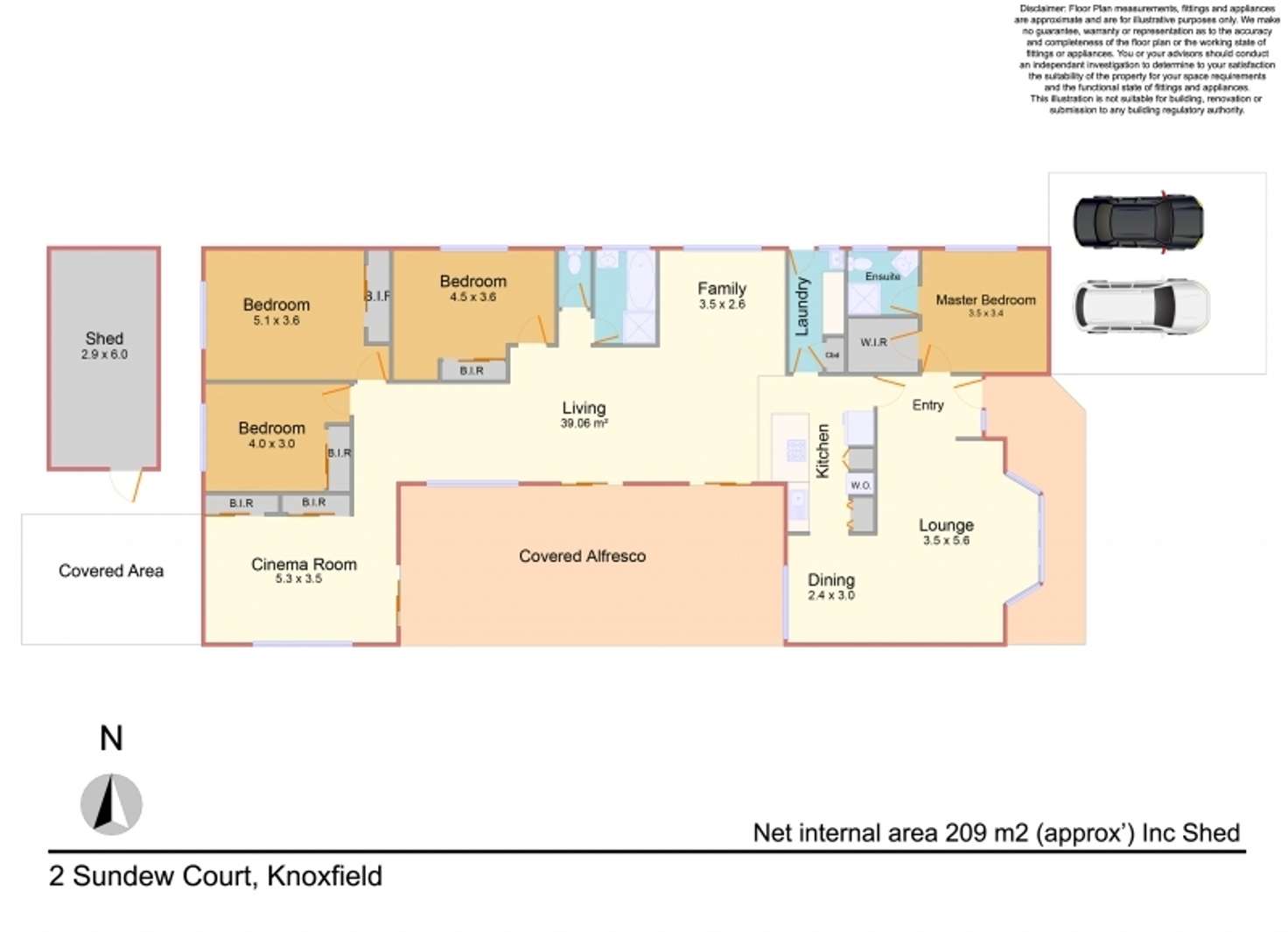 Floorplan of Homely house listing, 2 Sundew Court, Knoxfield VIC 3180