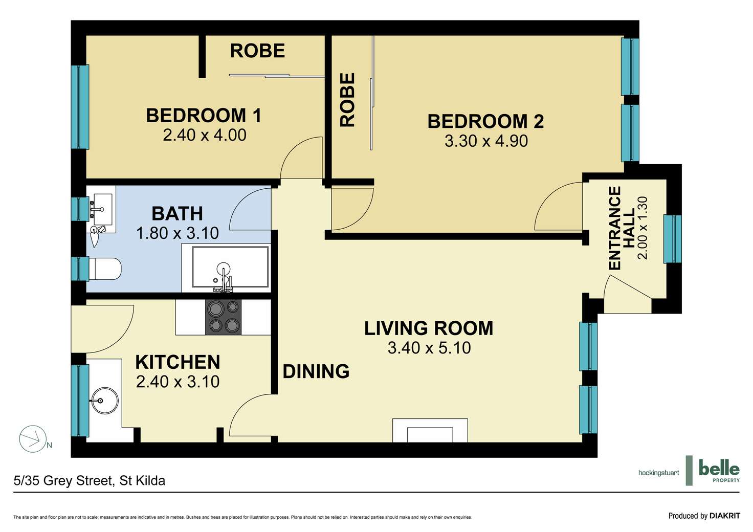 Floorplan of Homely apartment listing, 5/35 Grey Street, St Kilda VIC 3182