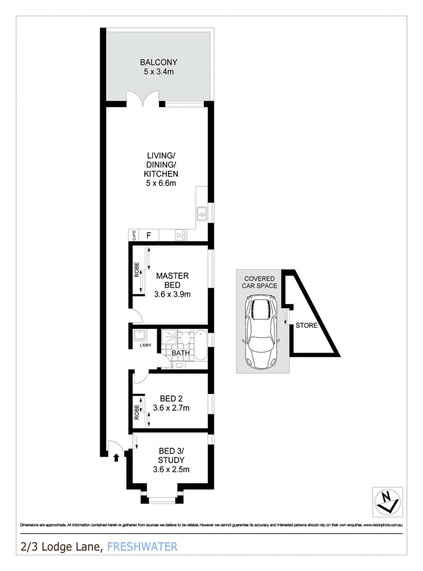 Floorplan of Homely apartment listing, 2/3 Lodge Lane, Freshwater NSW 2096