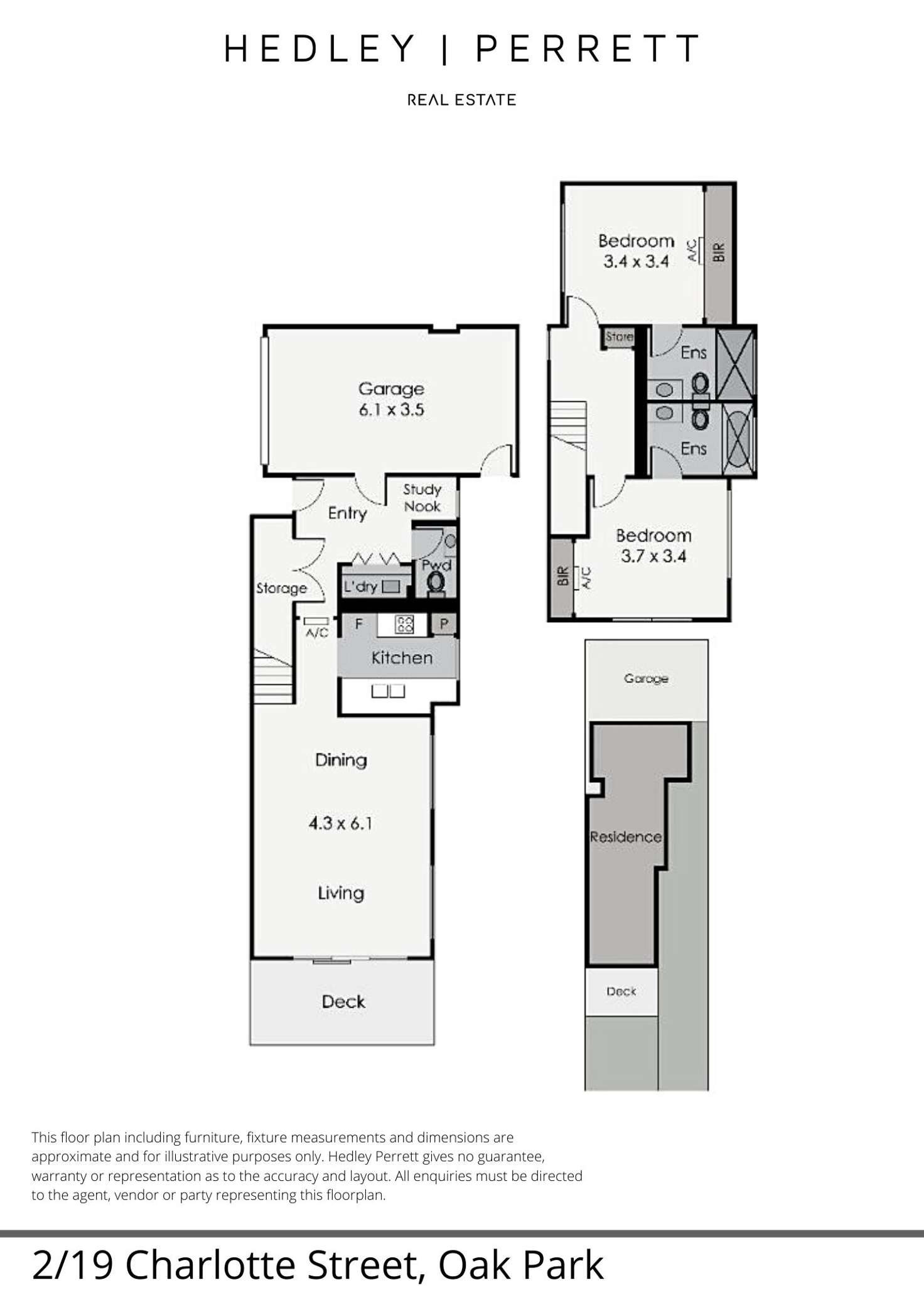 Floorplan of Homely townhouse listing, 2/19 Charlotte Street, Oak Park VIC 3046