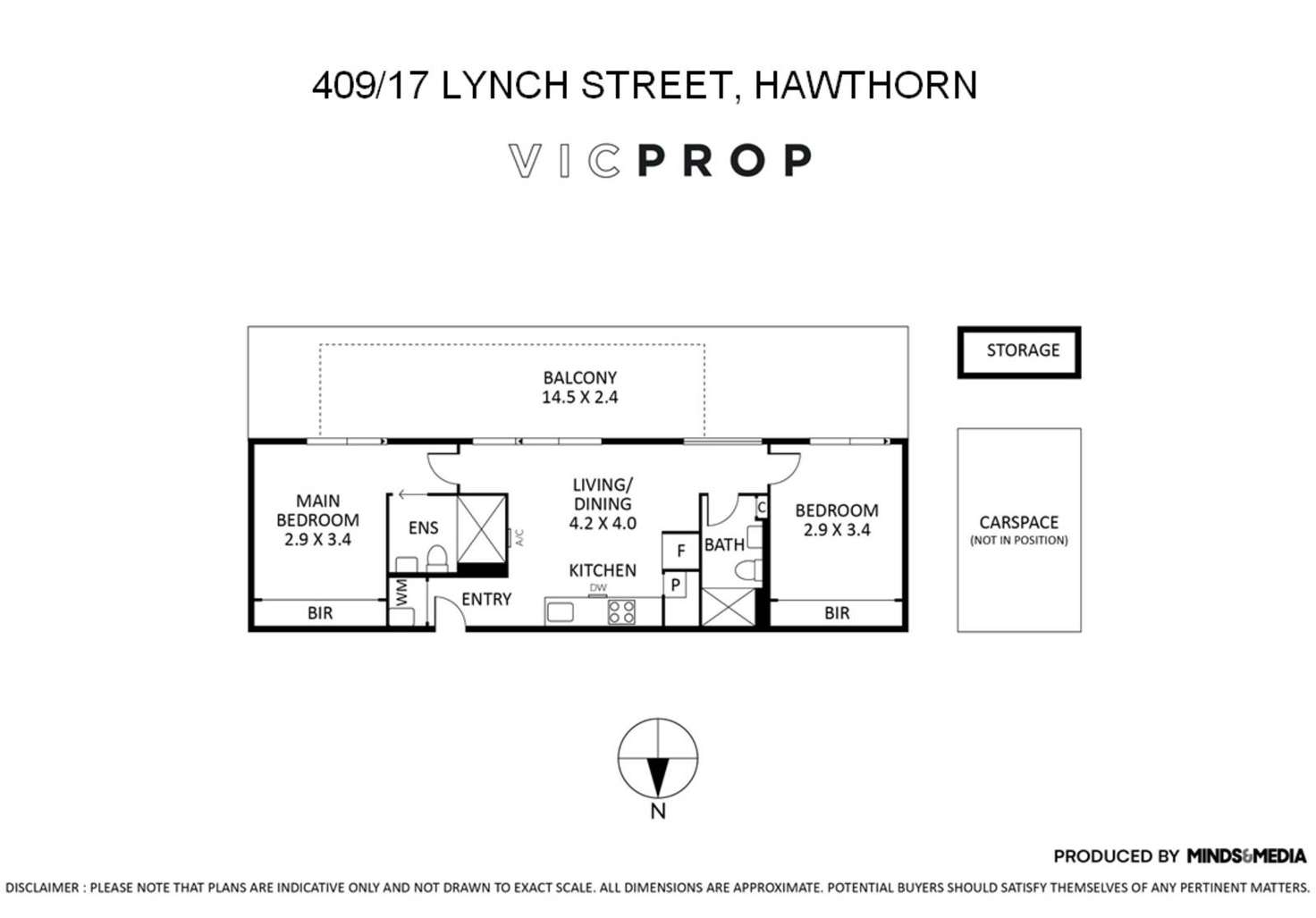 Floorplan of Homely apartment listing, 409/17 Lynch Street, Hawthorn VIC 3122