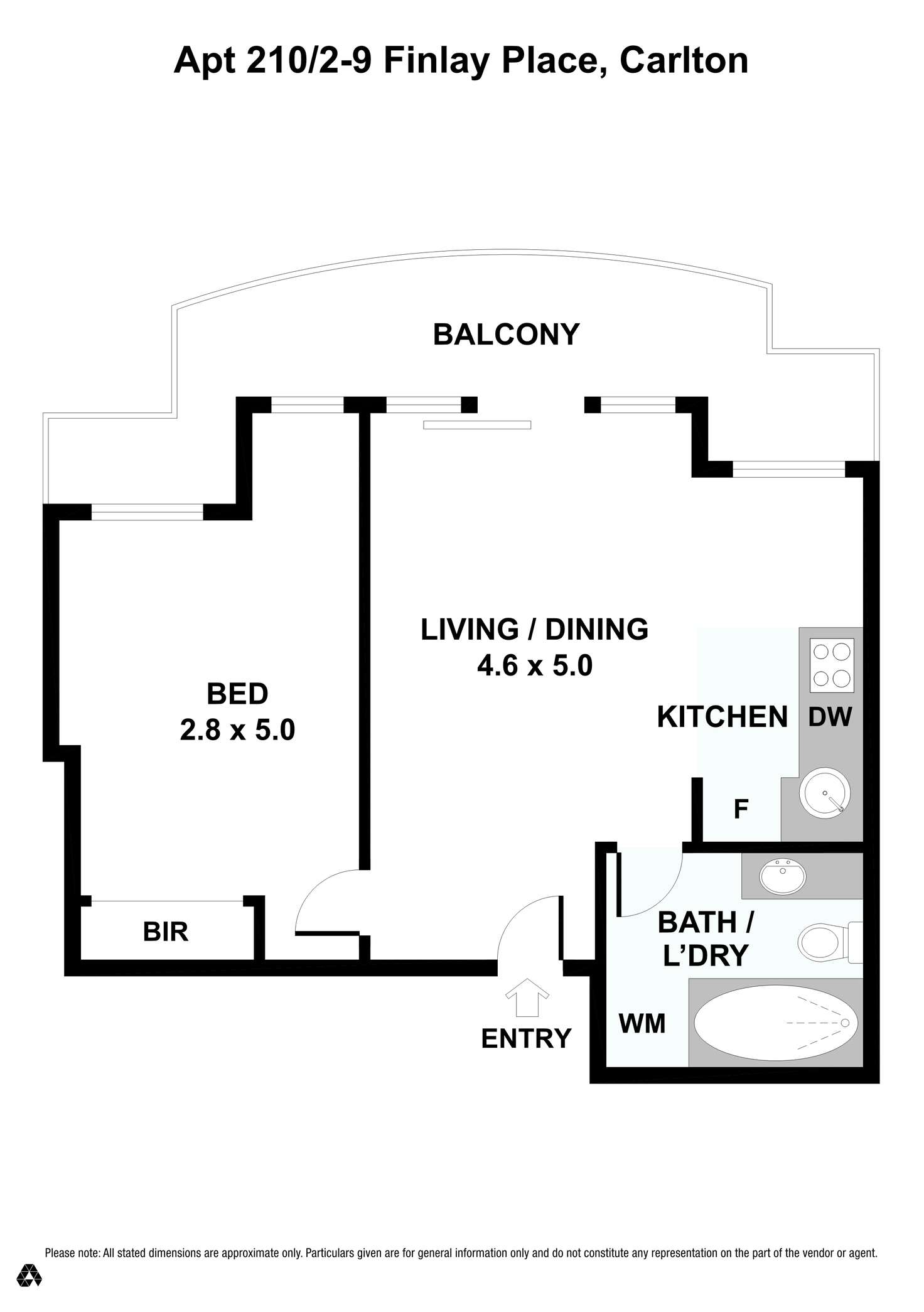 Floorplan of Homely apartment listing, 210/2-9 Finlay Place, Carlton VIC 3053