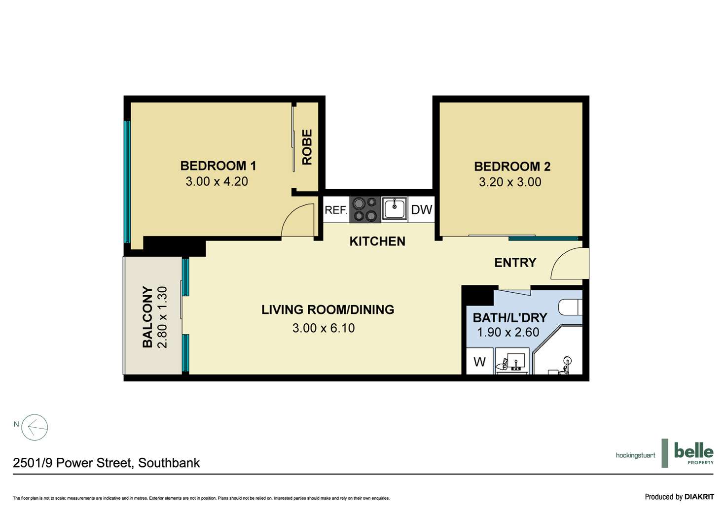 Floorplan of Homely apartment listing, 2501/9 Power Street, Southbank VIC 3006