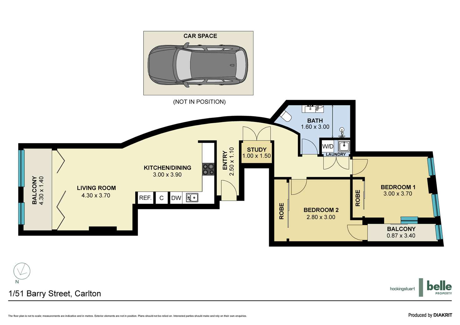 Floorplan of Homely apartment listing, 1/51 Barry Street, Carlton VIC 3053
