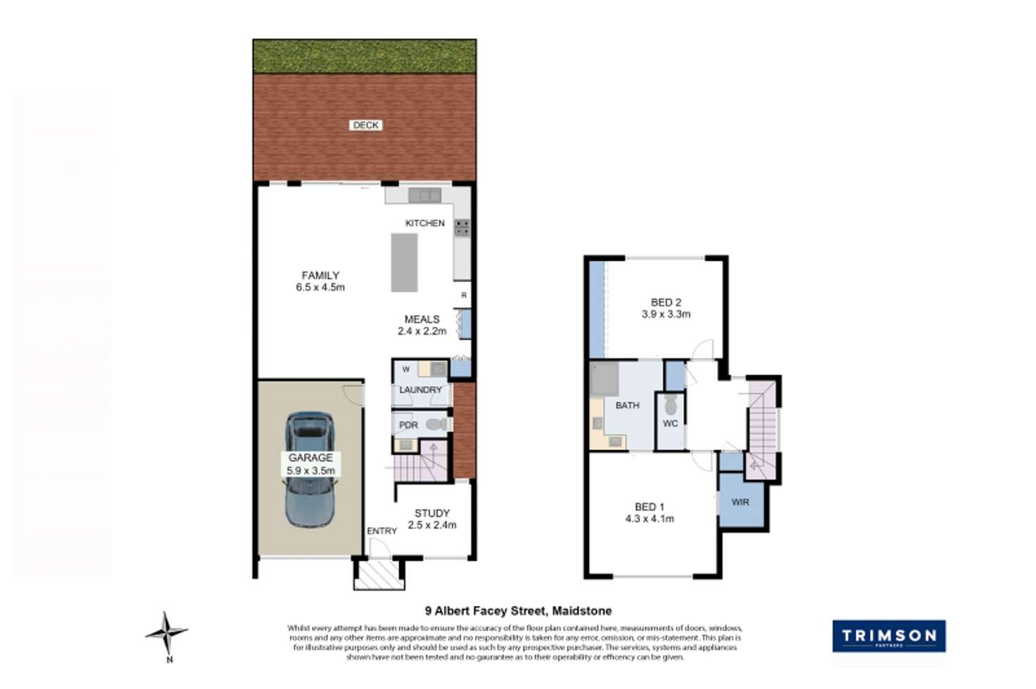 Floorplan of Homely townhouse listing, 9 Albert Facey Street, Maidstone VIC 3012