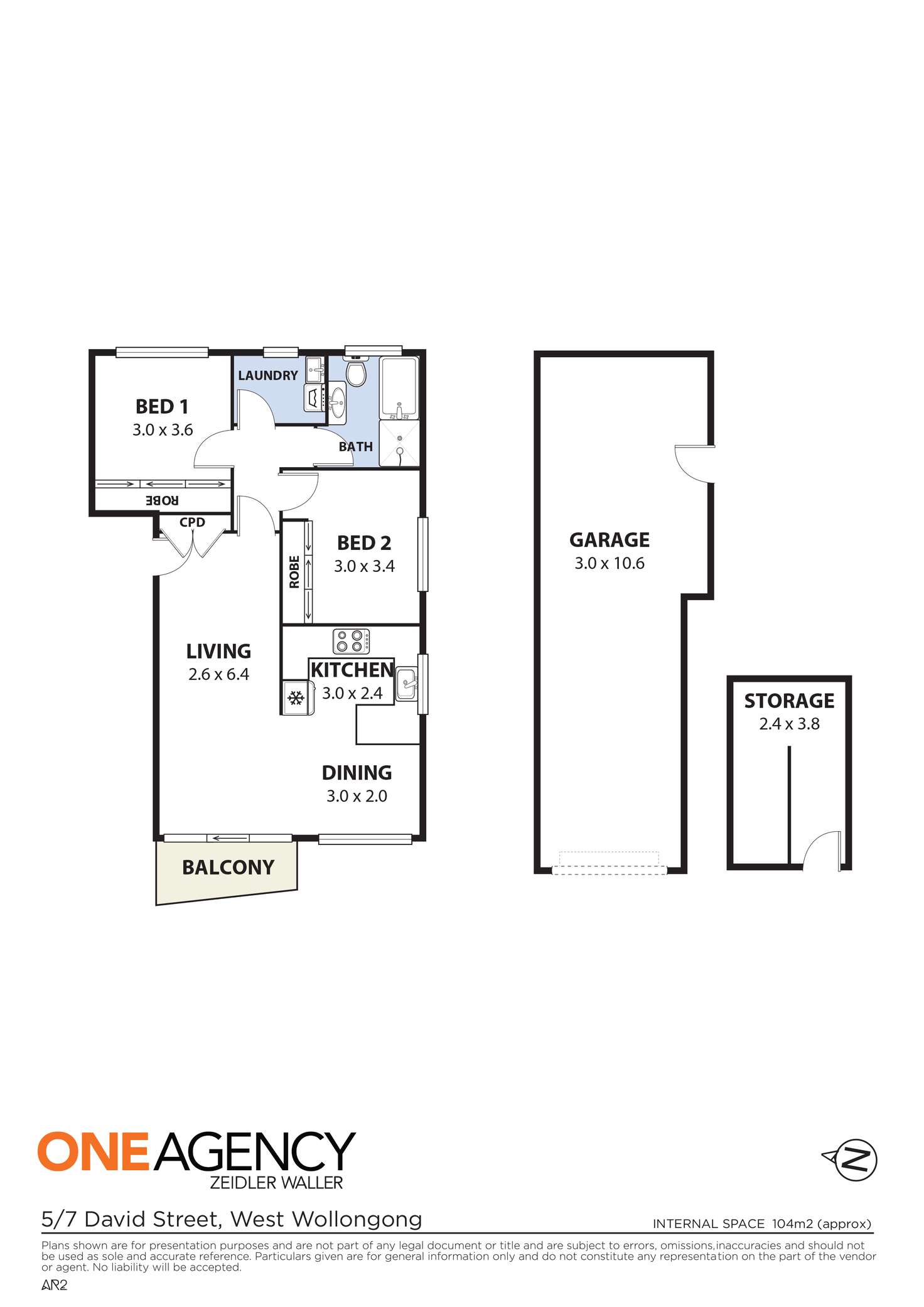 Floorplan of Homely unit listing, 5/7 David Street, West Wollongong NSW 2500