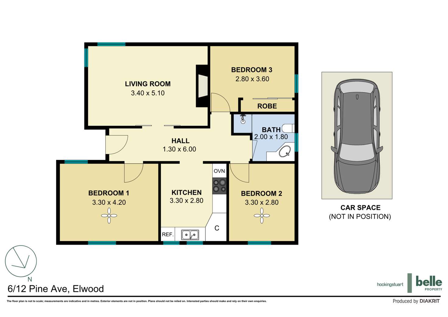 Floorplan of Homely apartment listing, 6/12 Pine Avenue, Elwood VIC 3184