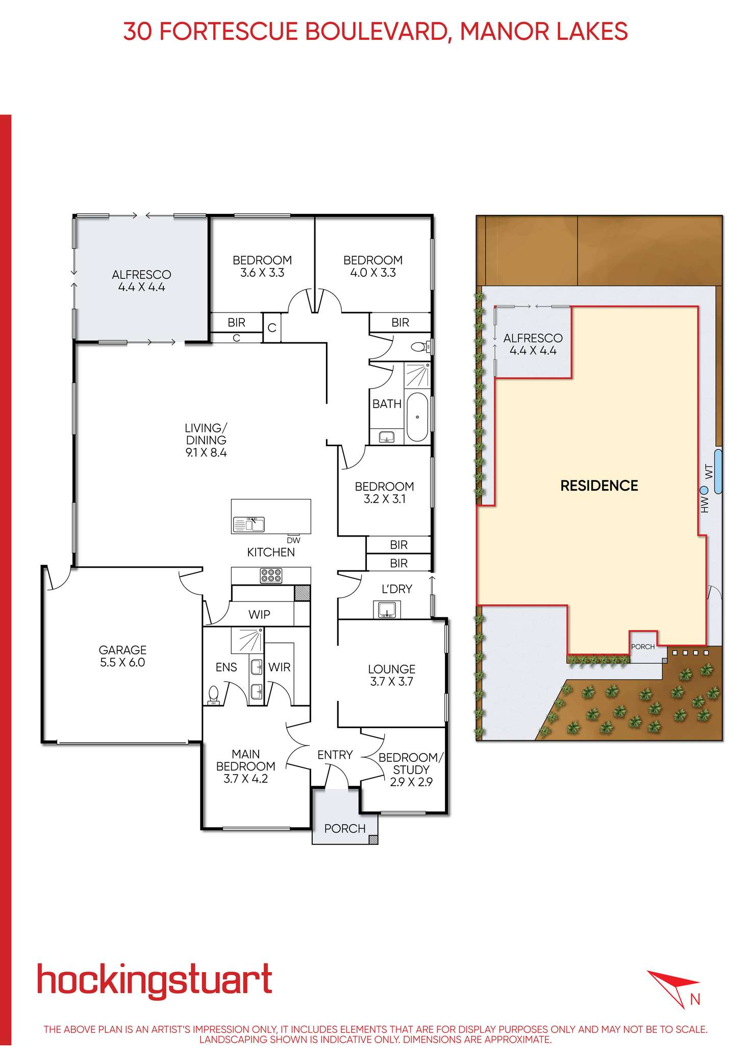 Floorplan of Homely house listing, 30 Fortescue Boulevard, Manor Lakes VIC 3024