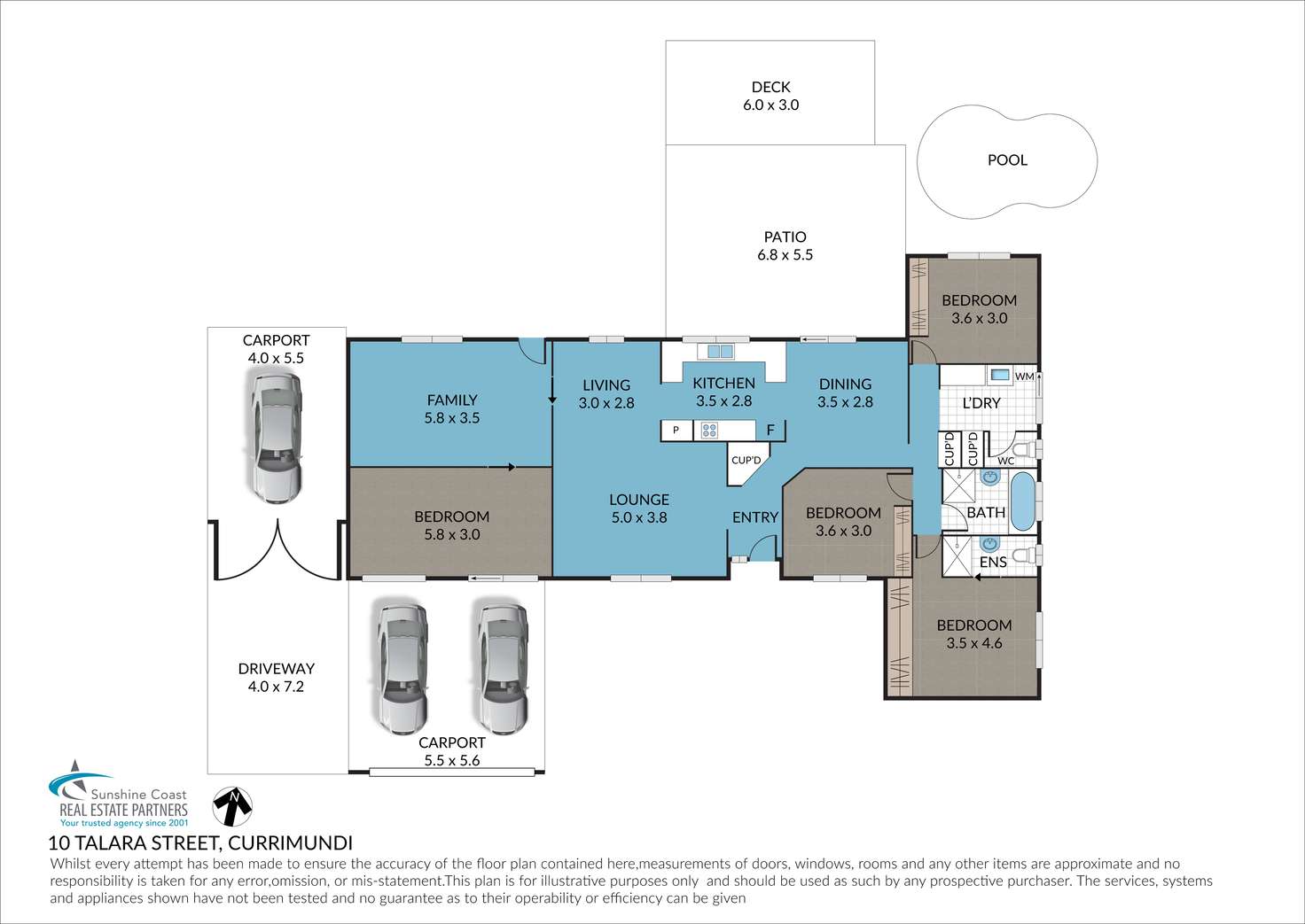 Floorplan of Homely house listing, 10 Talara Street, Currimundi QLD 4551