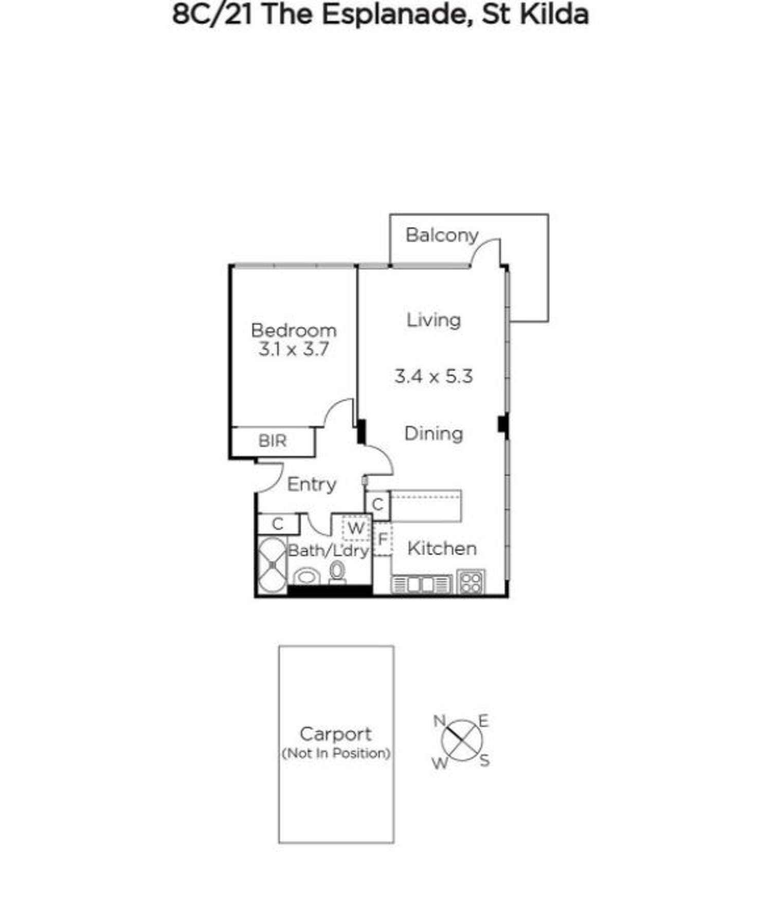 Floorplan of Homely apartment listing, 8c/21 The Esplanade, St Kilda VIC 3182