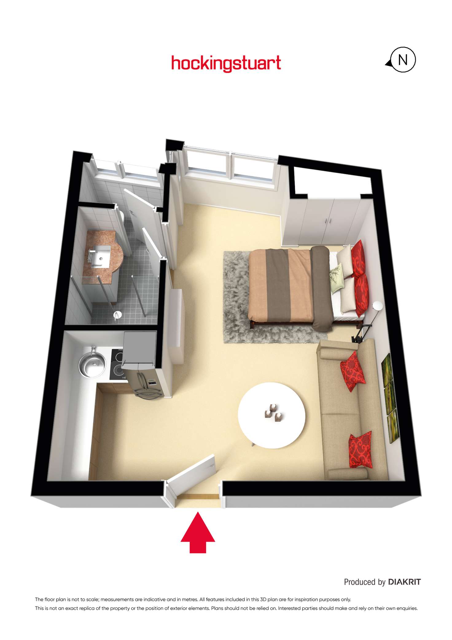 Floorplan of Homely studio listing, 3/25 Hotham Street, East Melbourne VIC 3002