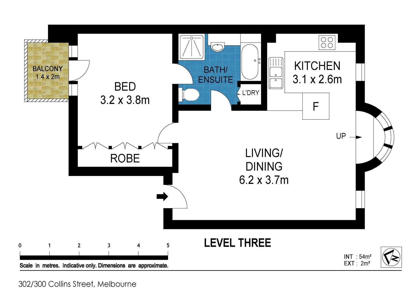 Floorplan of Homely apartment listing, 302/300 Collins Street, Melbourne VIC 3000