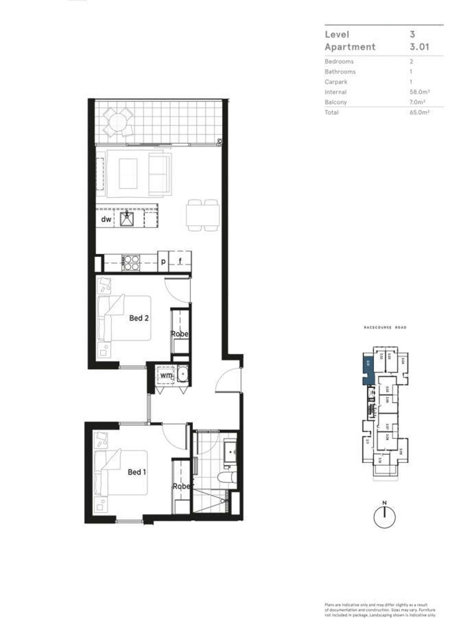 Floorplan of Homely apartment listing, 504/33 Racecourse Road, North Melbourne VIC 3051