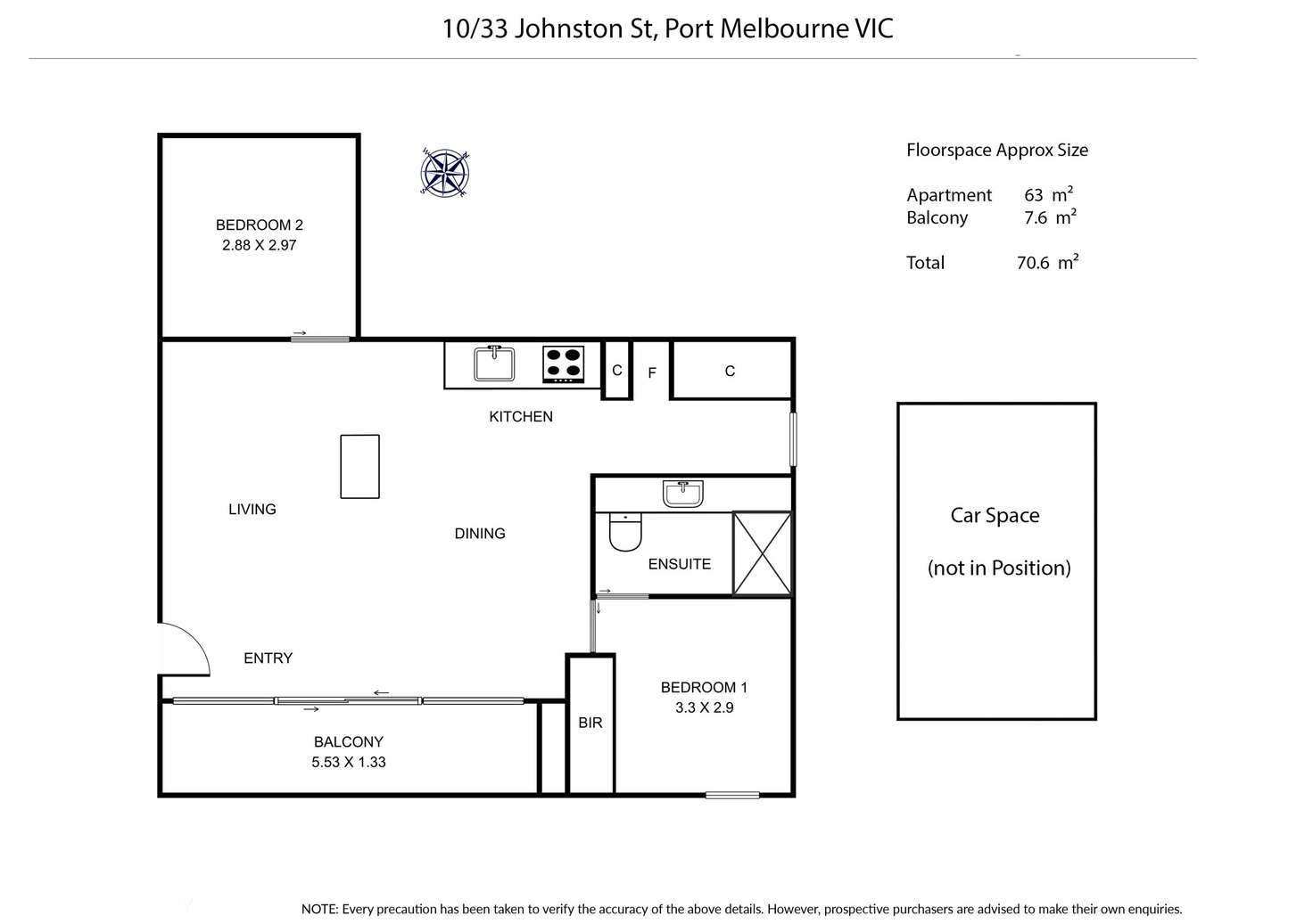 Floorplan of Homely apartment listing, 10/33 Johnston Street, Port Melbourne VIC 3207