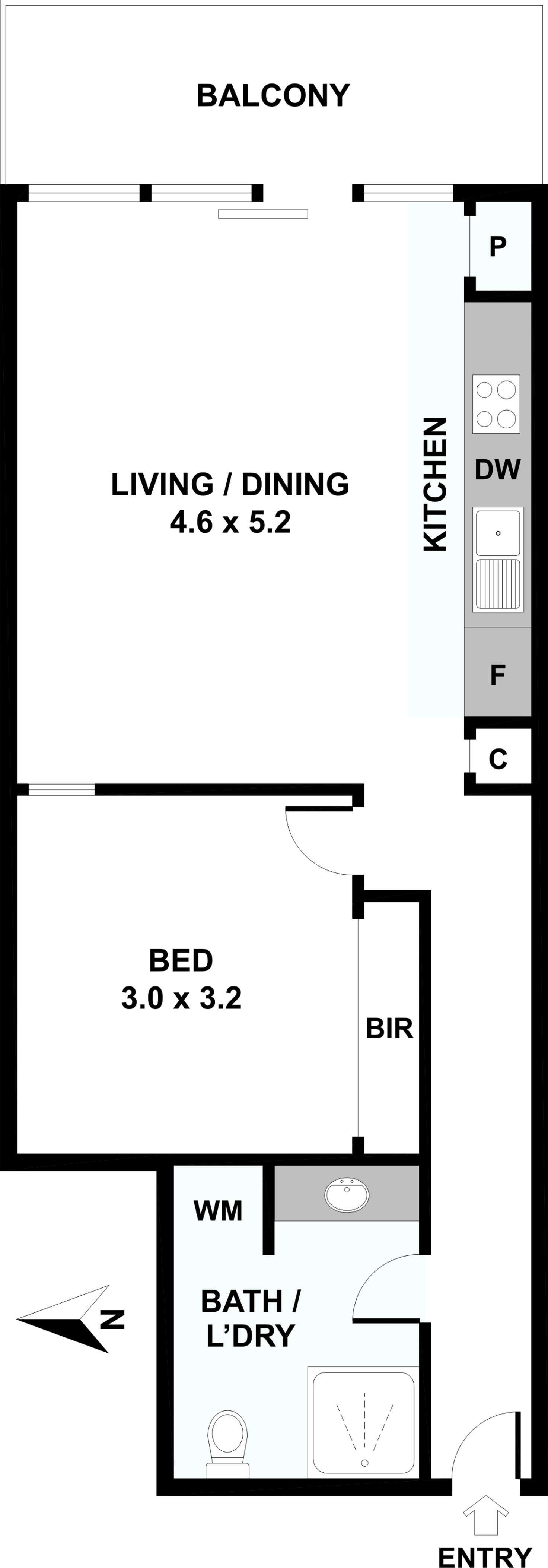 Floorplan of Homely servicedApartment listing, 203Q/27-29 Claremont Street, South Yarra VIC 3141