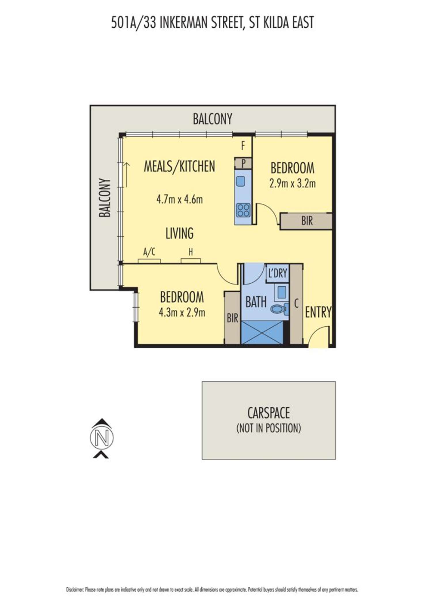 Floorplan of Homely apartment listing, 501a/33 Inkerman Street, St Kilda VIC 3182