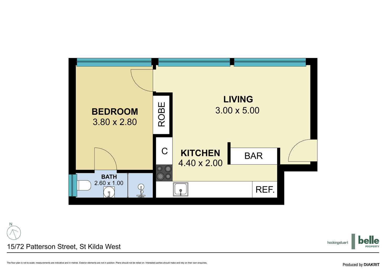 Floorplan of Homely apartment listing, 15/72 Patterson Street, Middle Park VIC 3206