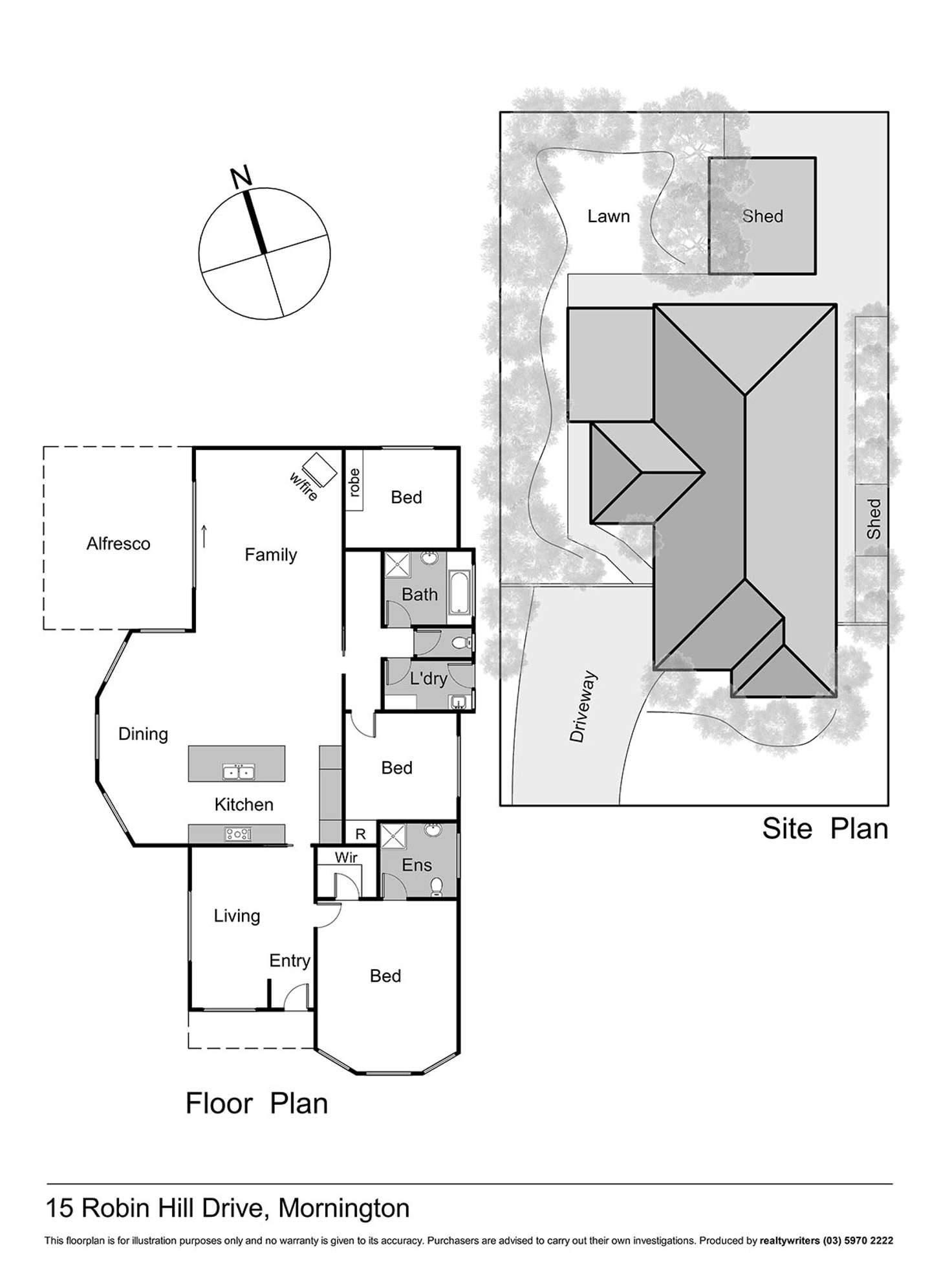 Floorplan of Homely house listing, 15 Robin Hill Drive, Mornington VIC 3931