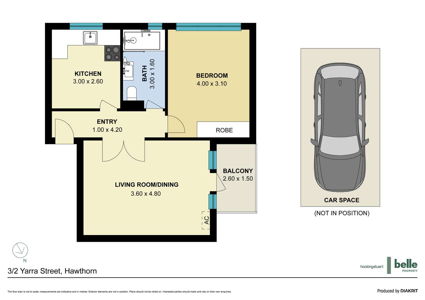Floorplan of Homely apartment listing, 3/2 Yarra Street, Hawthorn VIC 3122
