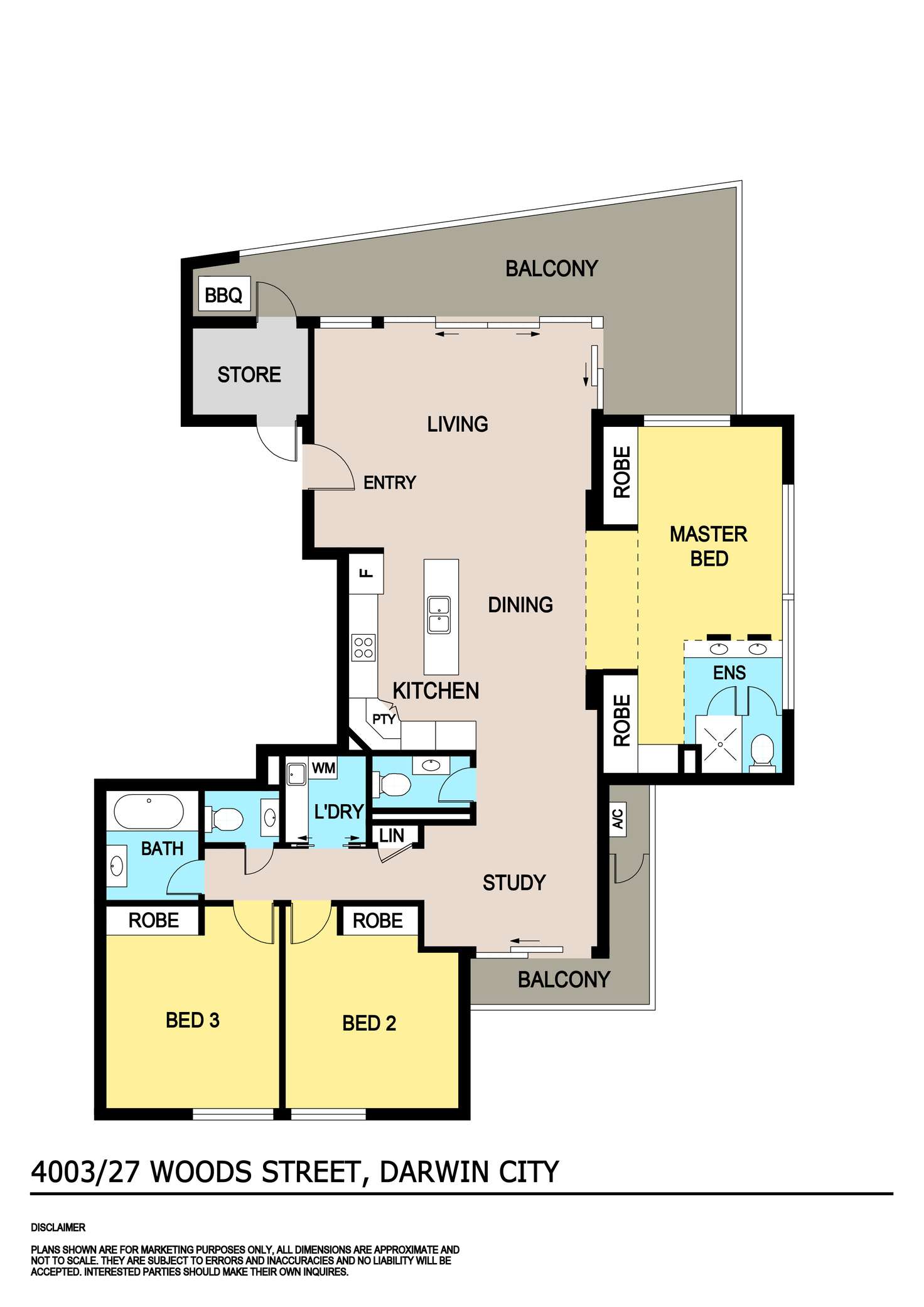 Floorplan of Homely unit listing, 4003/27 Woods Street, Darwin City NT 800