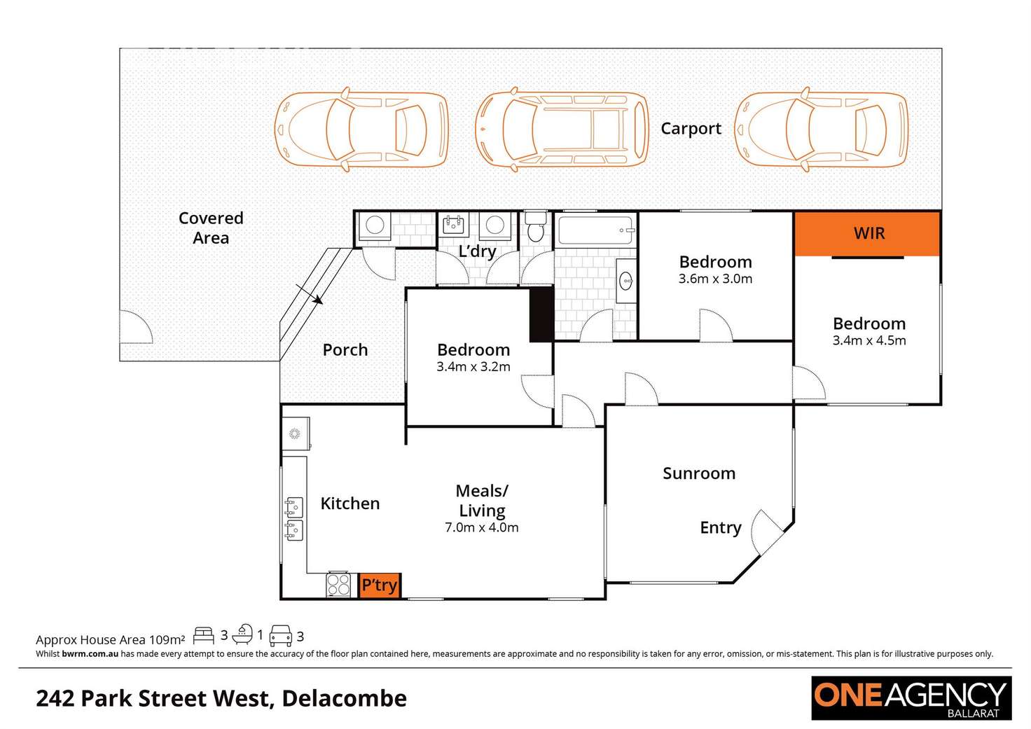 Floorplan of Homely house listing, 242 Park Street, Delacombe VIC 3356