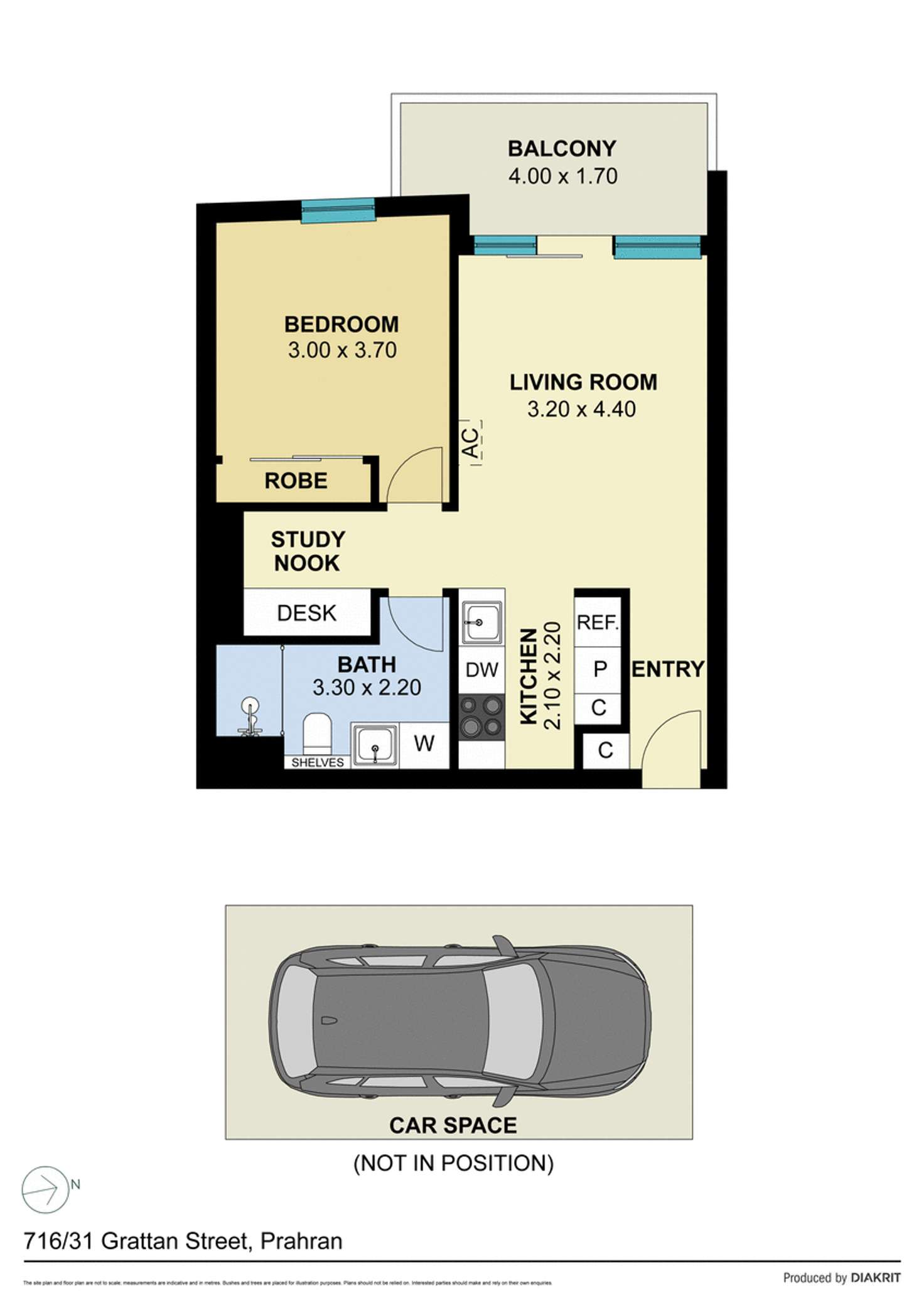 Floorplan of Homely apartment listing, 716/31 Grattan Street, Prahran VIC 3181