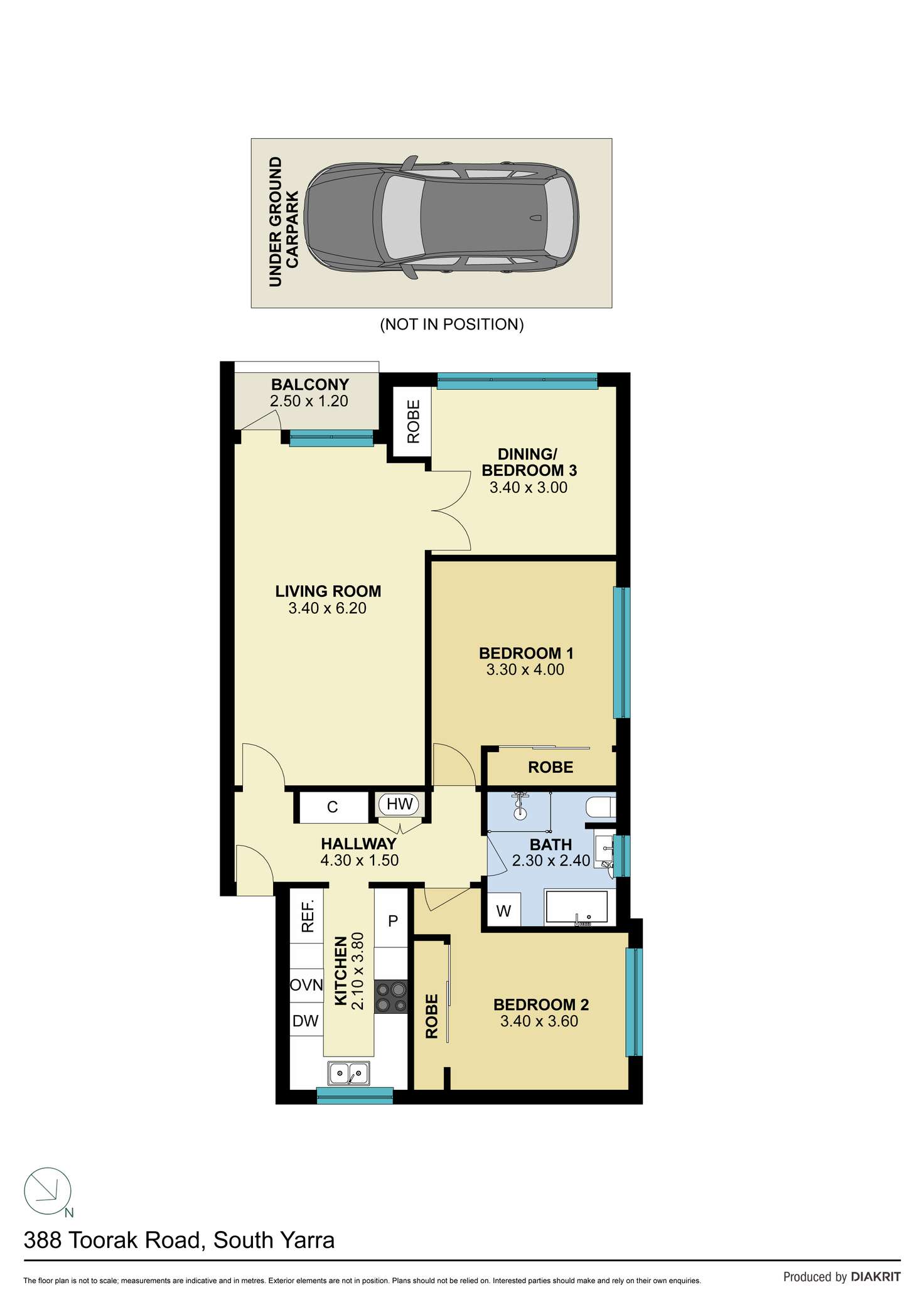 Floorplan of Homely apartment listing, 16/388 Toorak Road, South Yarra VIC 3141