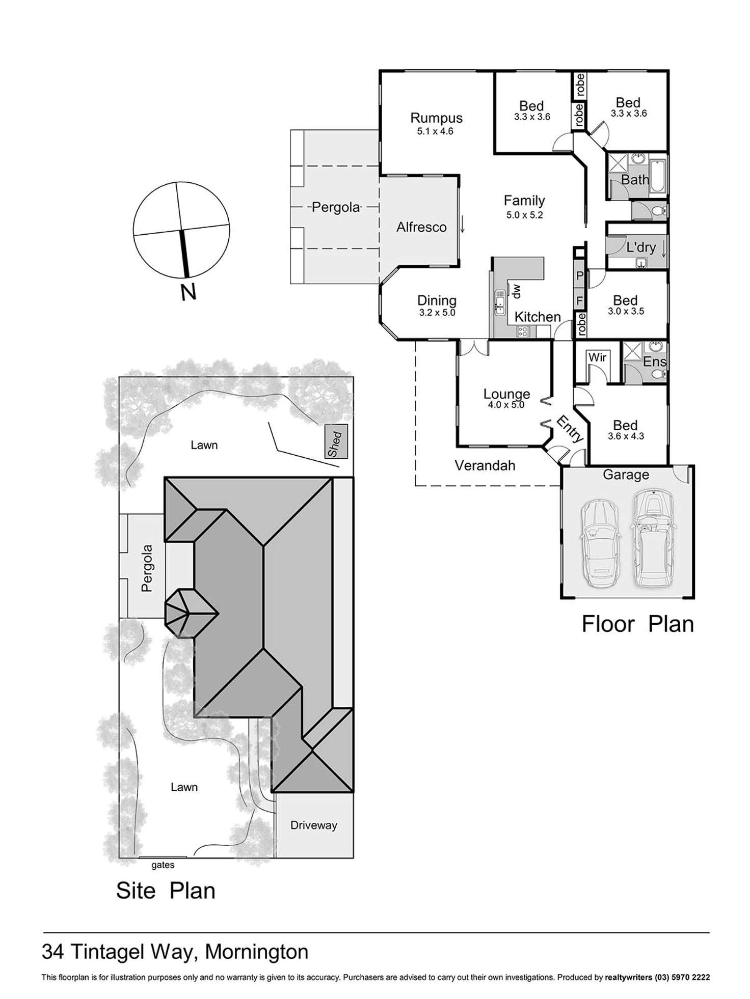 Floorplan of Homely house listing, 34 Tintagel Way, Mornington VIC 3931