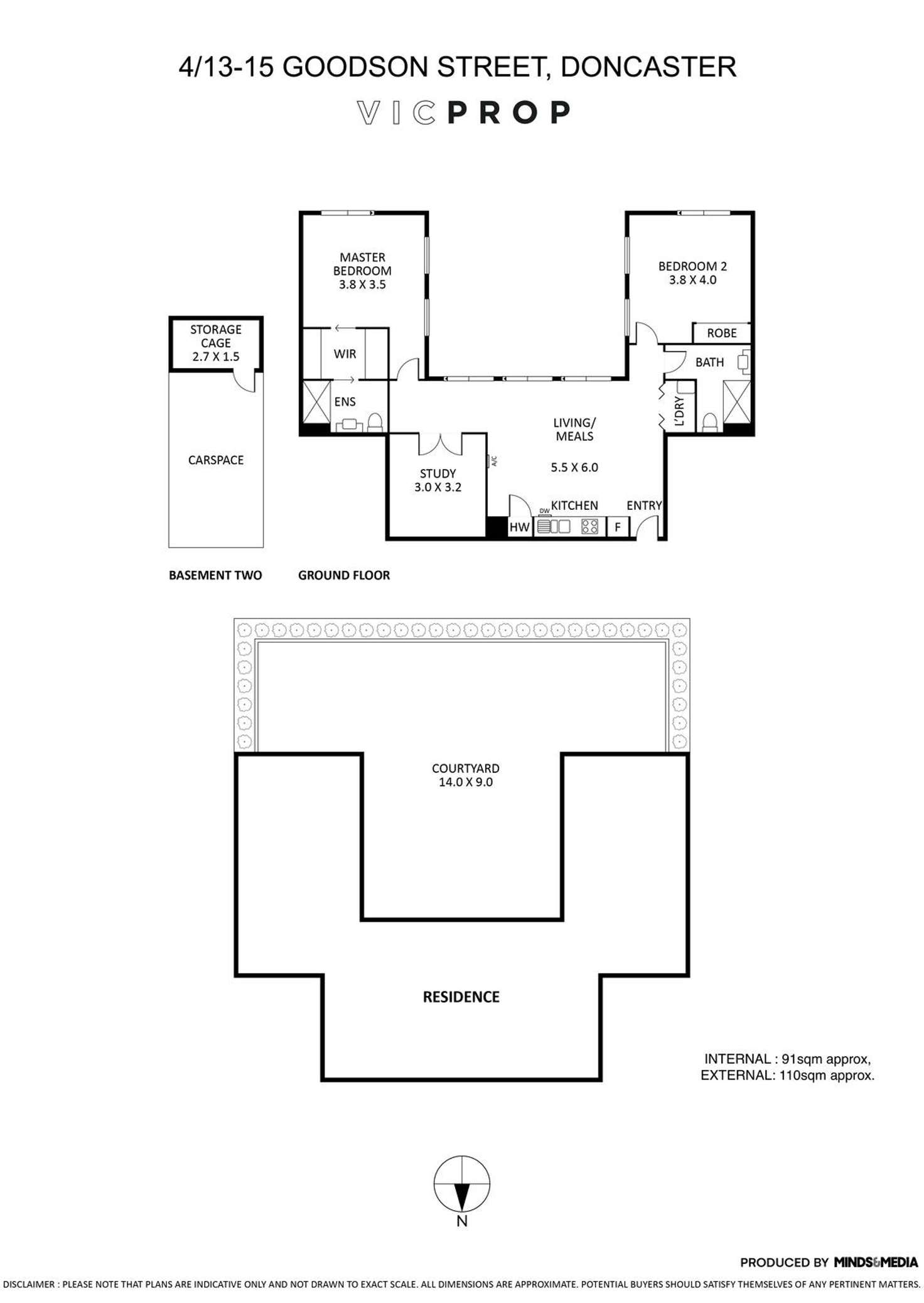 Floorplan of Homely apartment listing, 4/13-15 Goodson Street, Doncaster VIC 3108