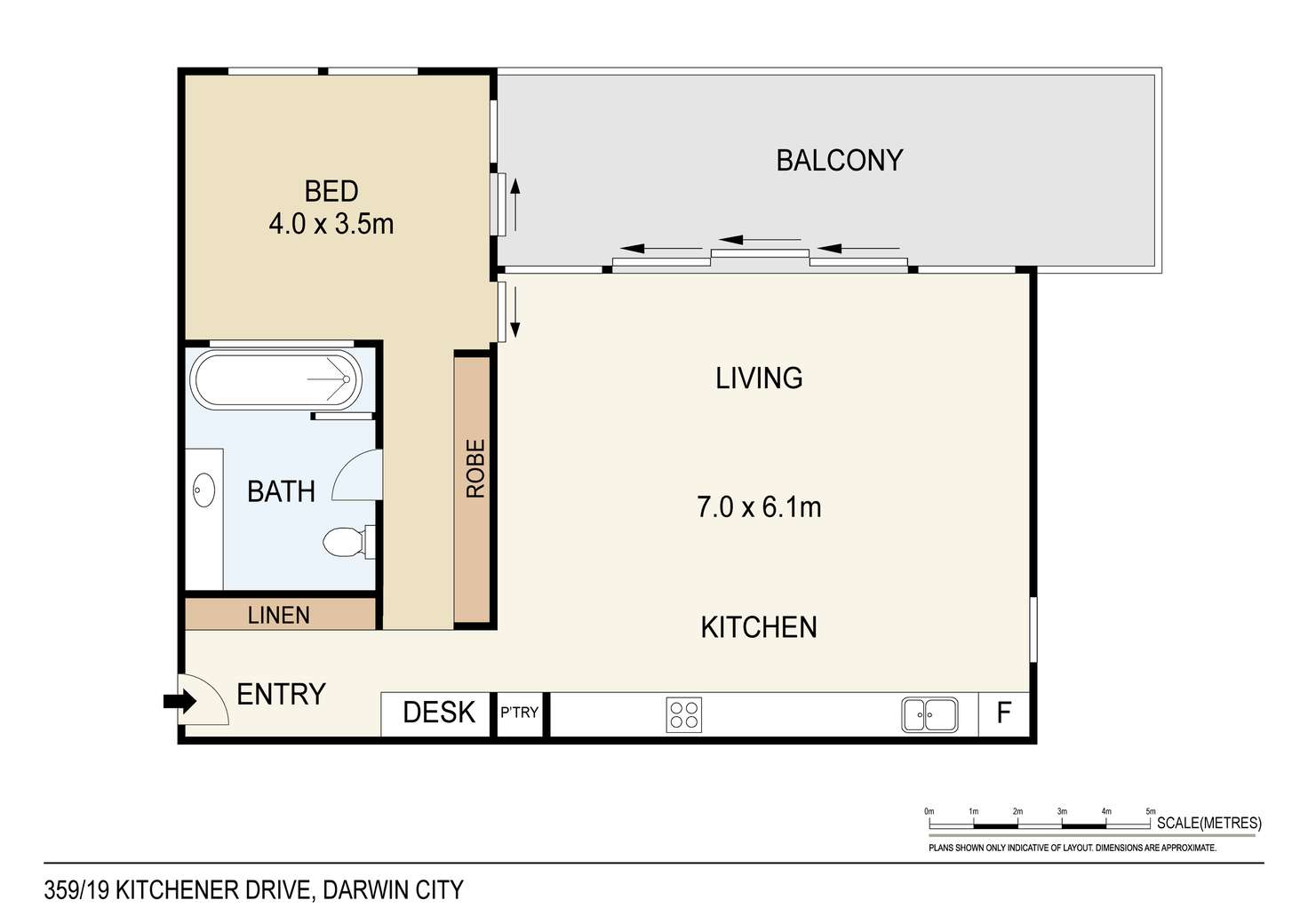 Floorplan of Homely unit listing, 359/19B Kitchener Drive, Darwin City NT 800