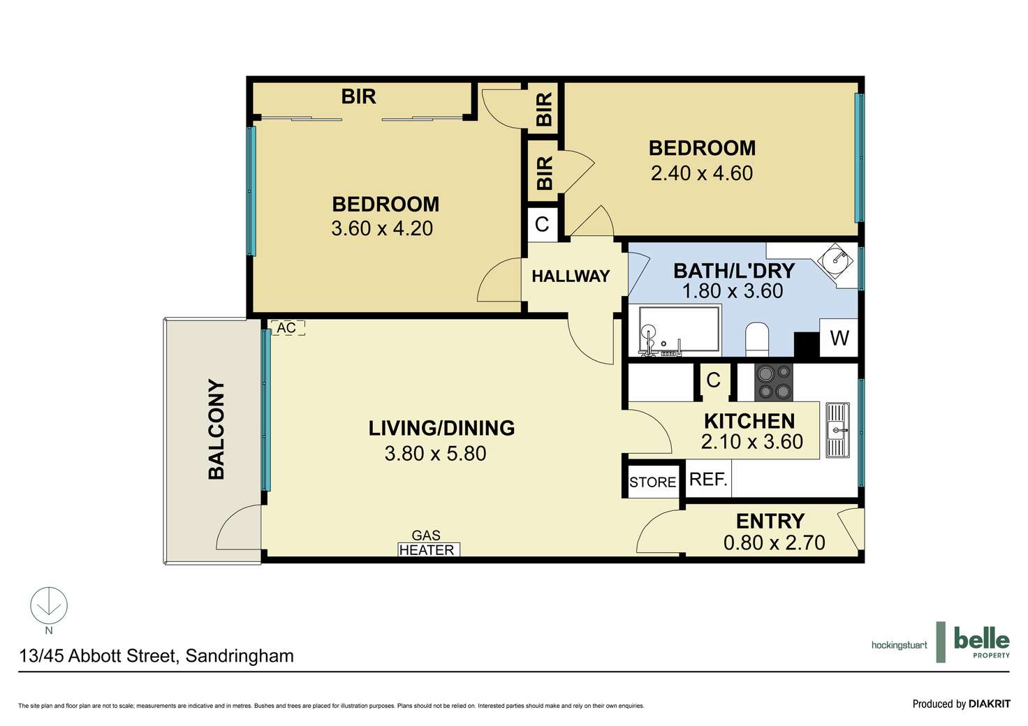 Floorplan of Homely apartment listing, 13/45 Abbott Street, Sandringham VIC 3191