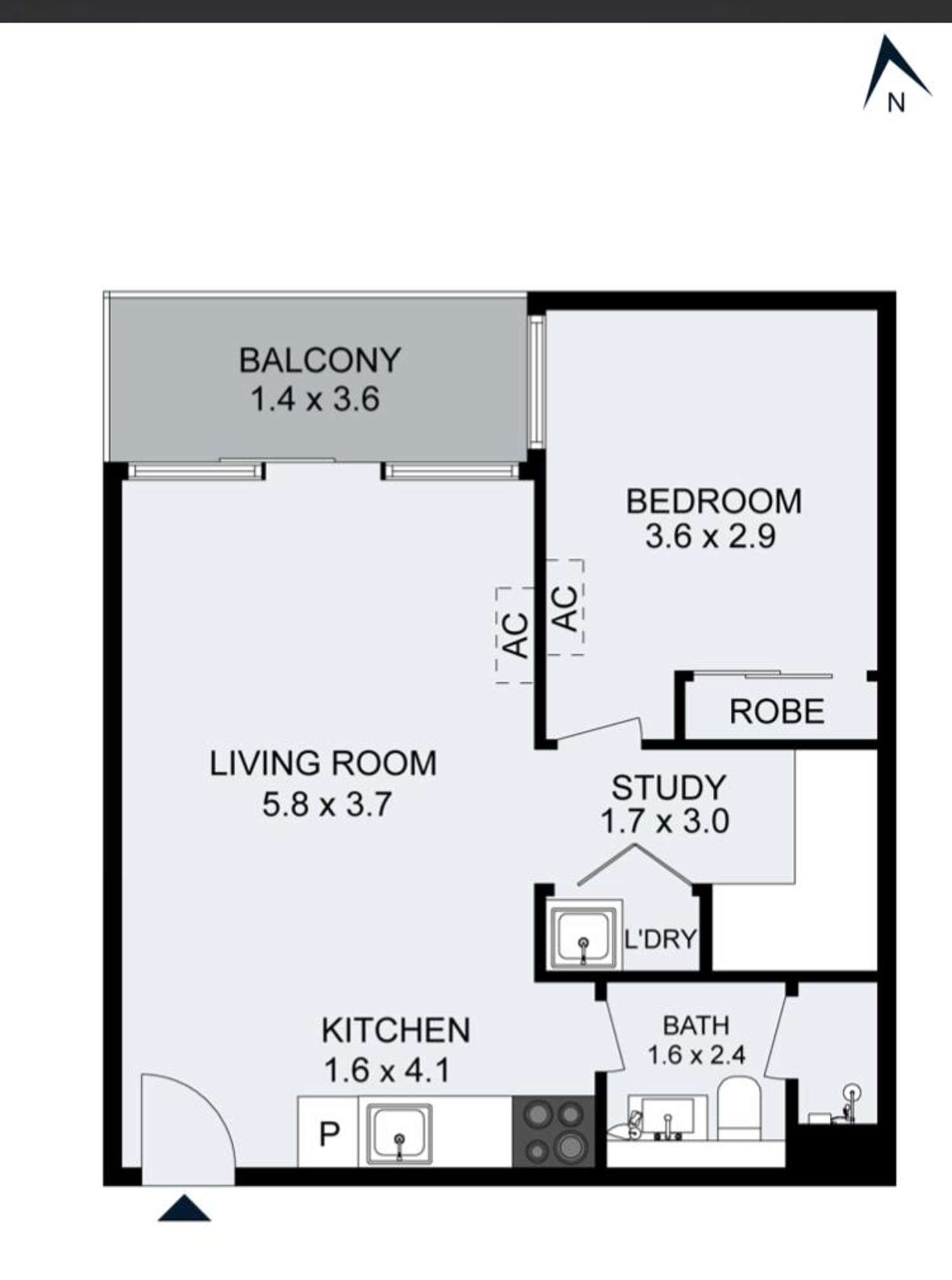 Floorplan of Homely apartment listing, 304E/9 Robert Street, Collingwood VIC 3066