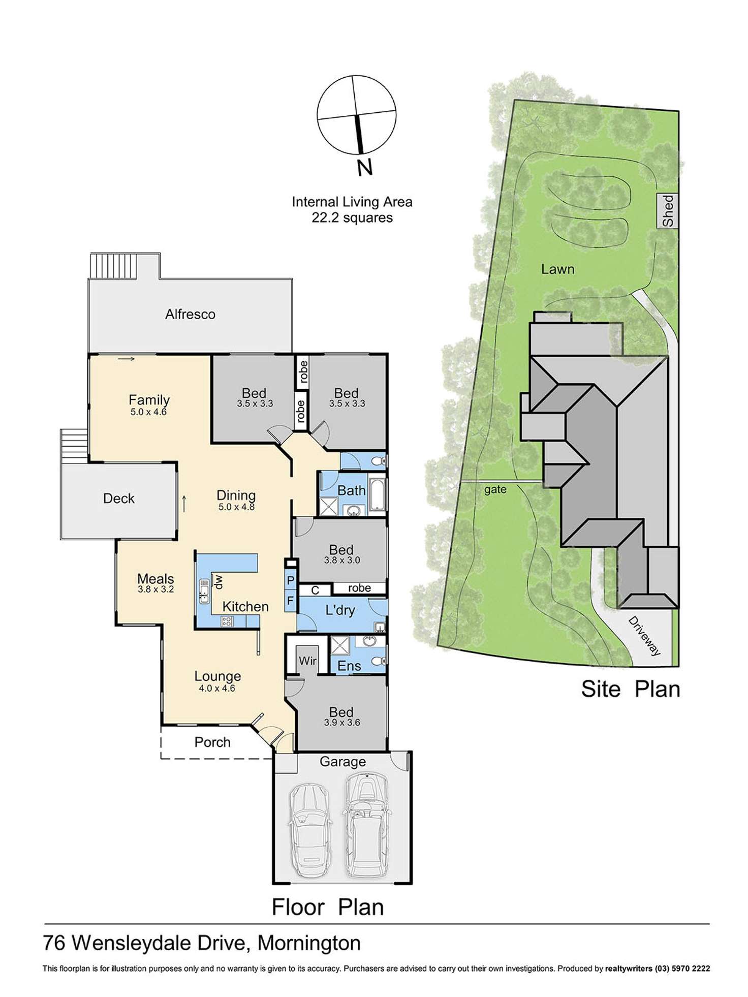 Floorplan of Homely house listing, 76 Wensleydale Drive, Mornington VIC 3931