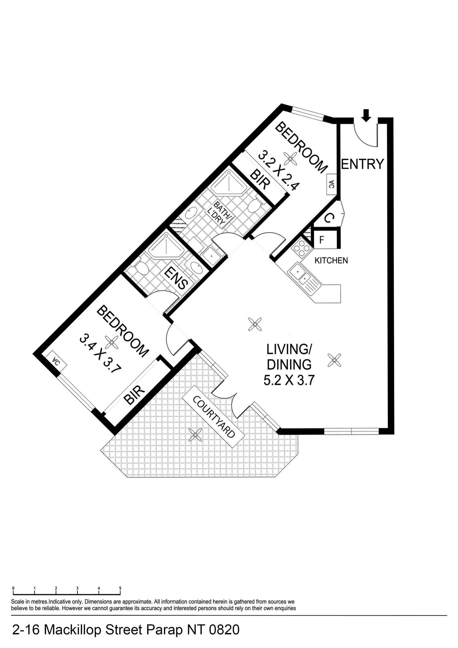 Floorplan of Homely unit listing, 2/16 Mackillop Street, Parap NT 820