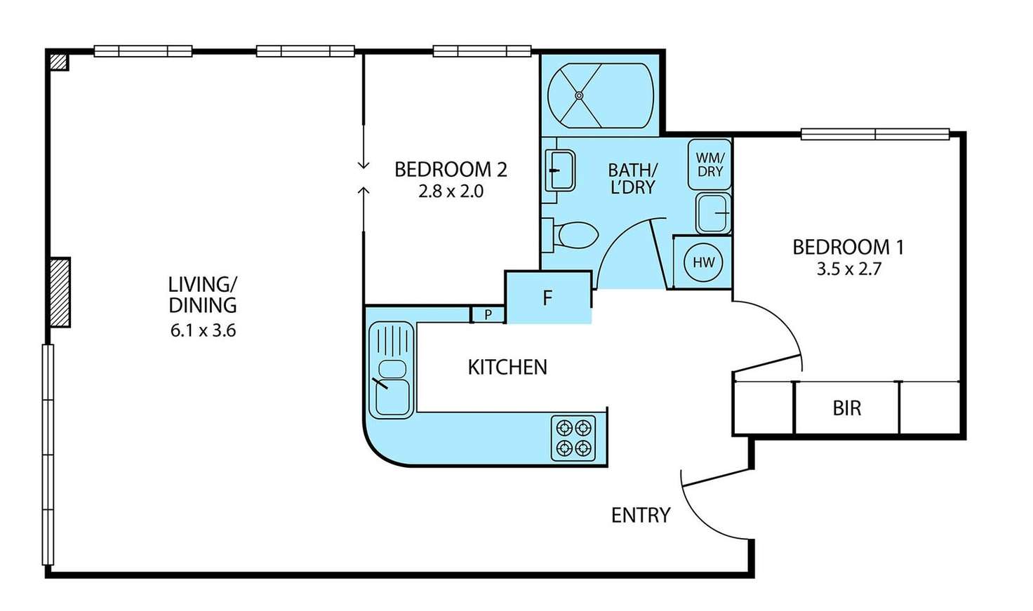 Floorplan of Homely apartment listing, 604/39 Queen Street, Melbourne VIC 3000