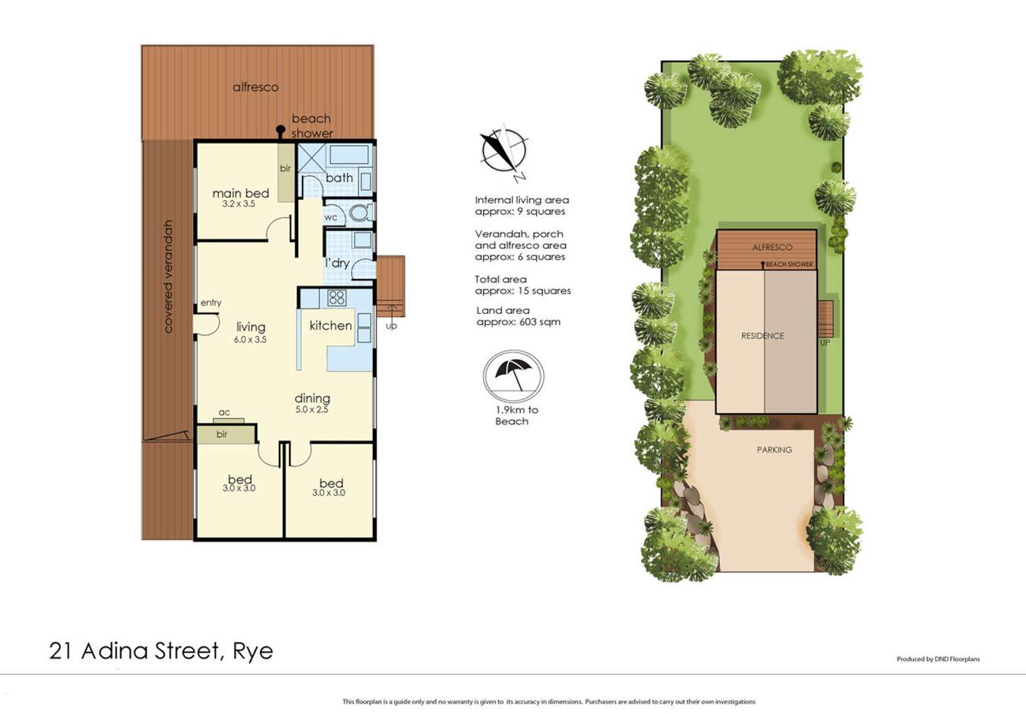 Floorplan of Homely house listing, 21 Adina Street, Rye VIC 3941