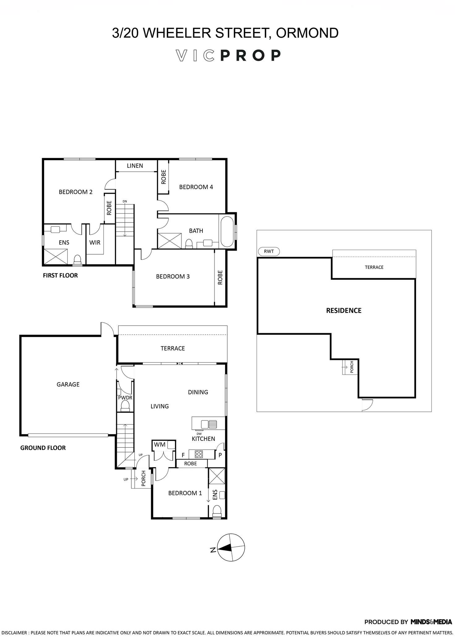 Floorplan of Homely townhouse listing, 3/20 Wheeler Street, Ormond VIC 3204