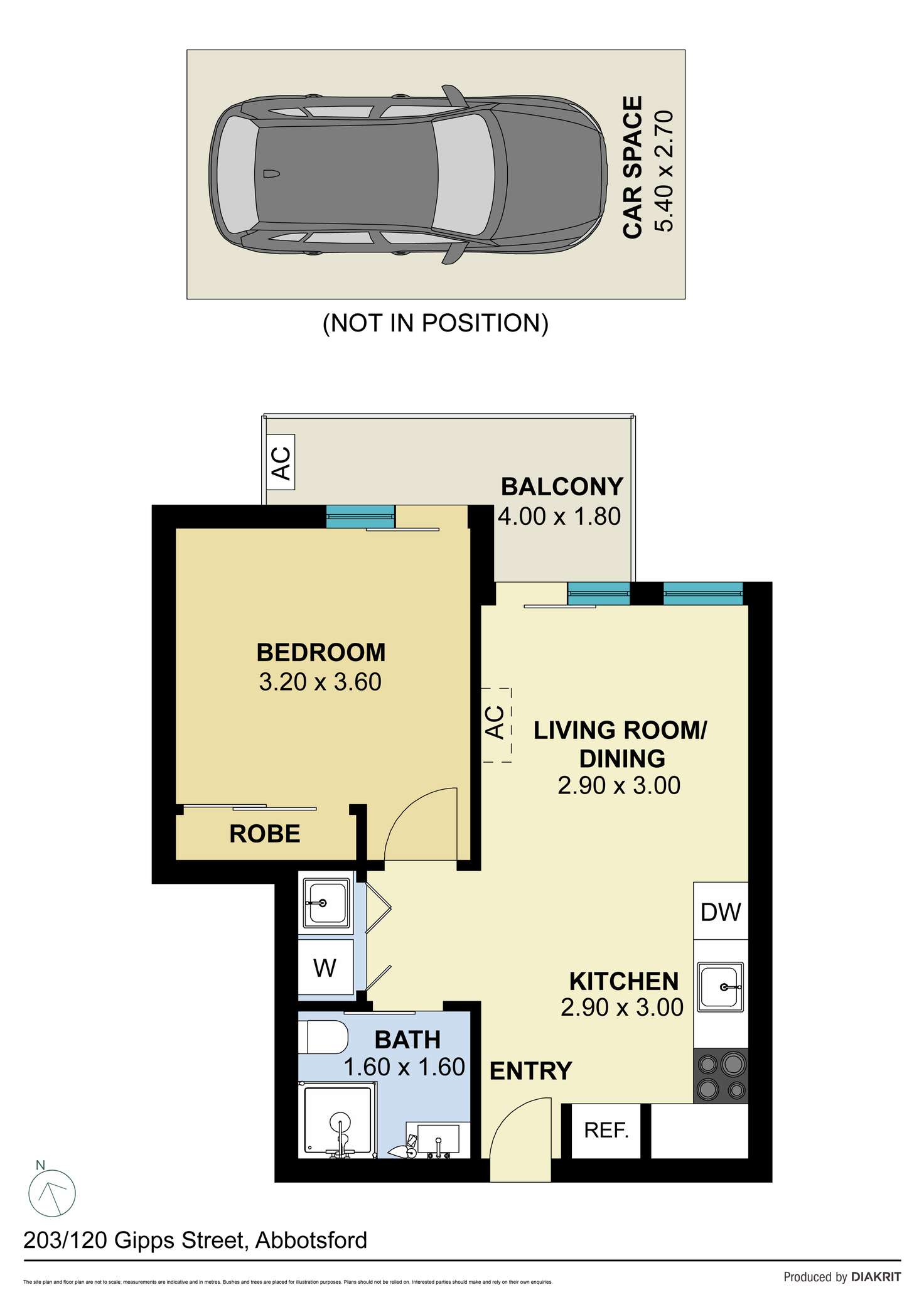 Floorplan of Homely apartment listing, 203/120 Gipps Street, Abbotsford VIC 3067