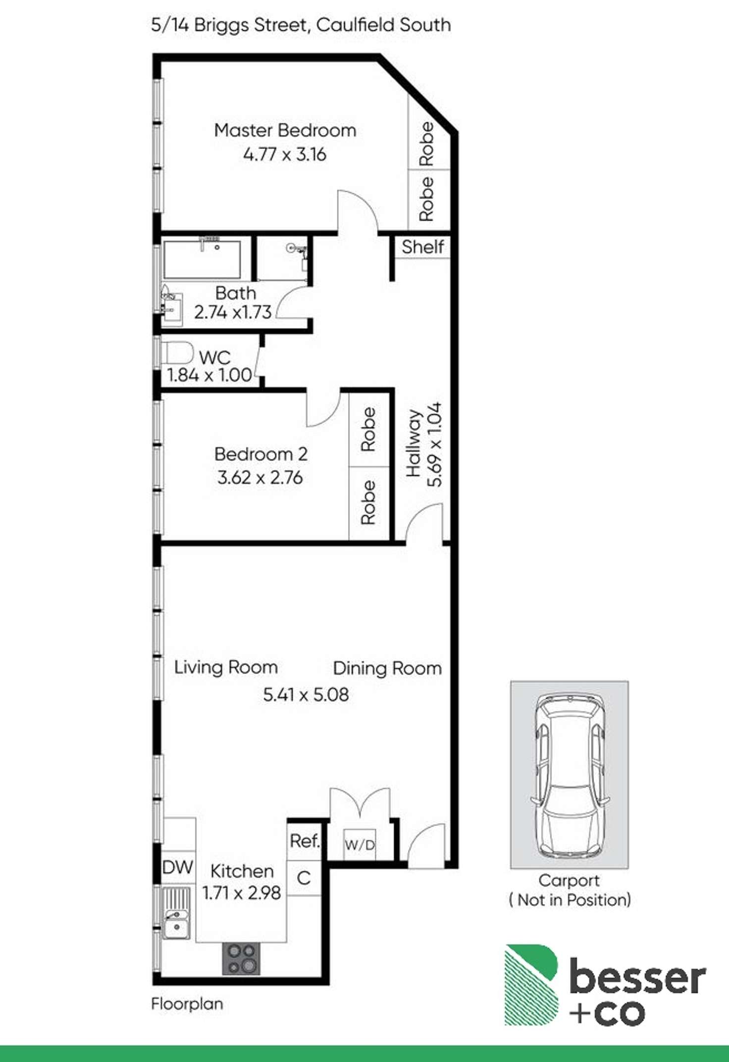 Floorplan of Homely apartment listing, 5/14 Briggs Street, Caulfield VIC 3162