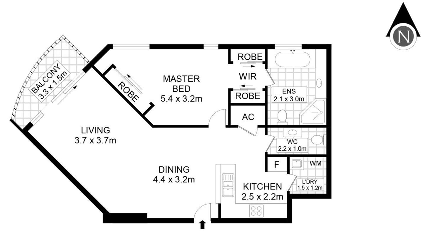 Floorplan of Homely apartment listing, 281 Elizabeth Street, Sydney NSW 2000