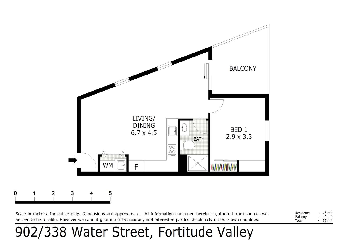 Floorplan of Homely unit listing, 902/338 Water Street, Fortitude Valley QLD 4006