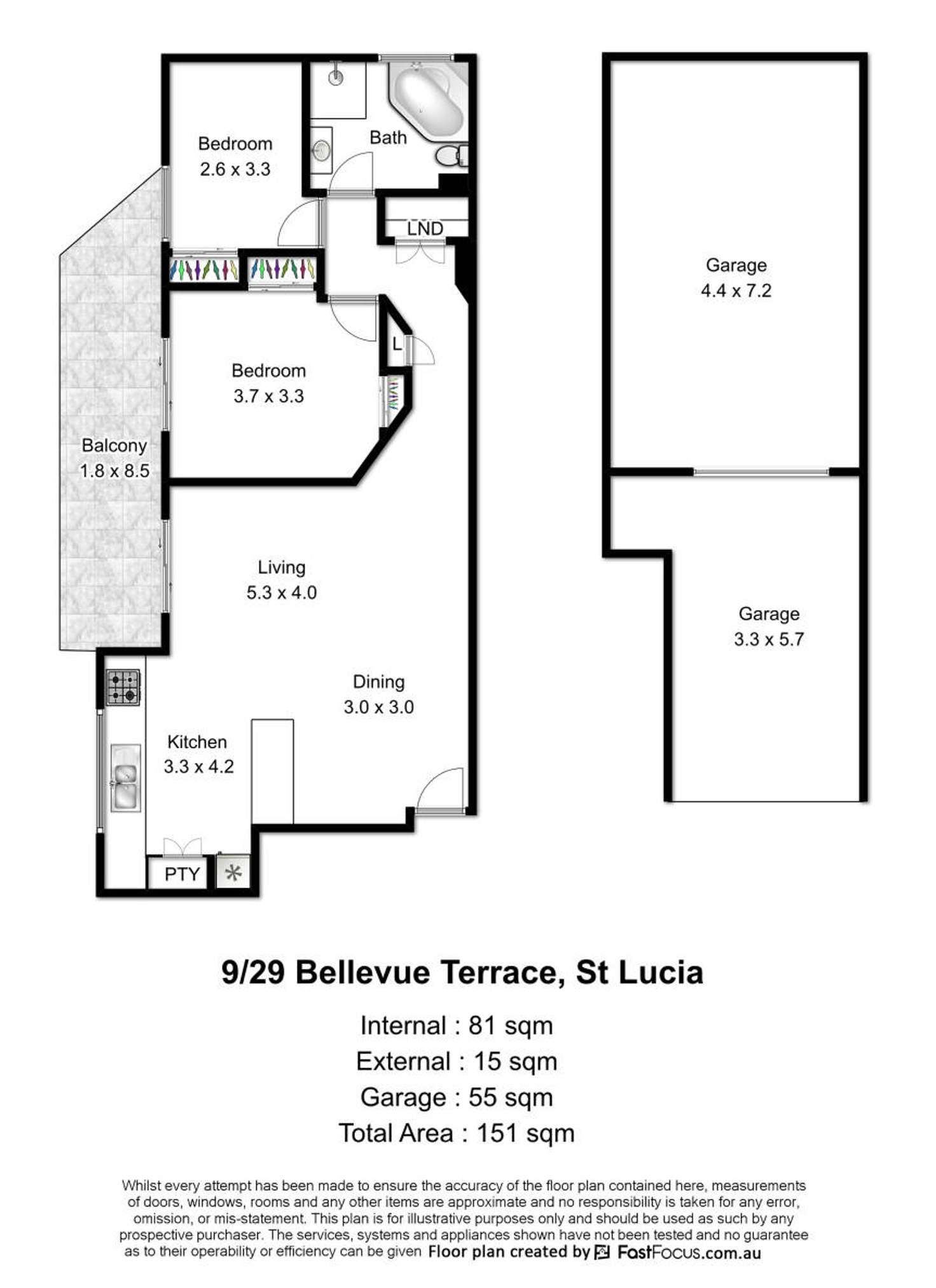 Floorplan of Homely unit listing, 9/29 Bellevue Terrace, St Lucia QLD 4067